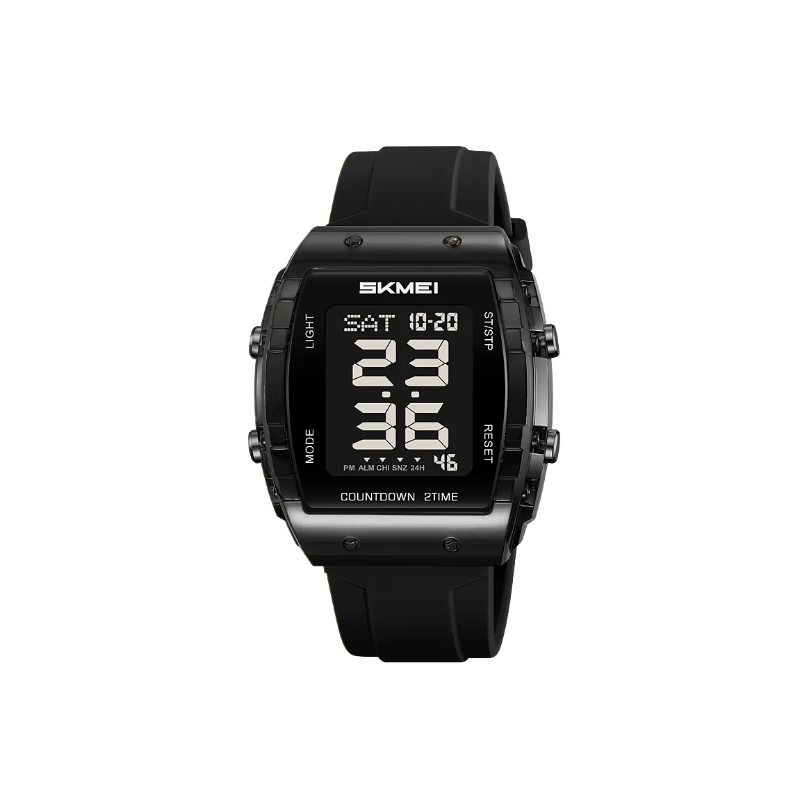 SKMEI Электронный механизм силиконовый ремешок часы унисекс черный циферблат