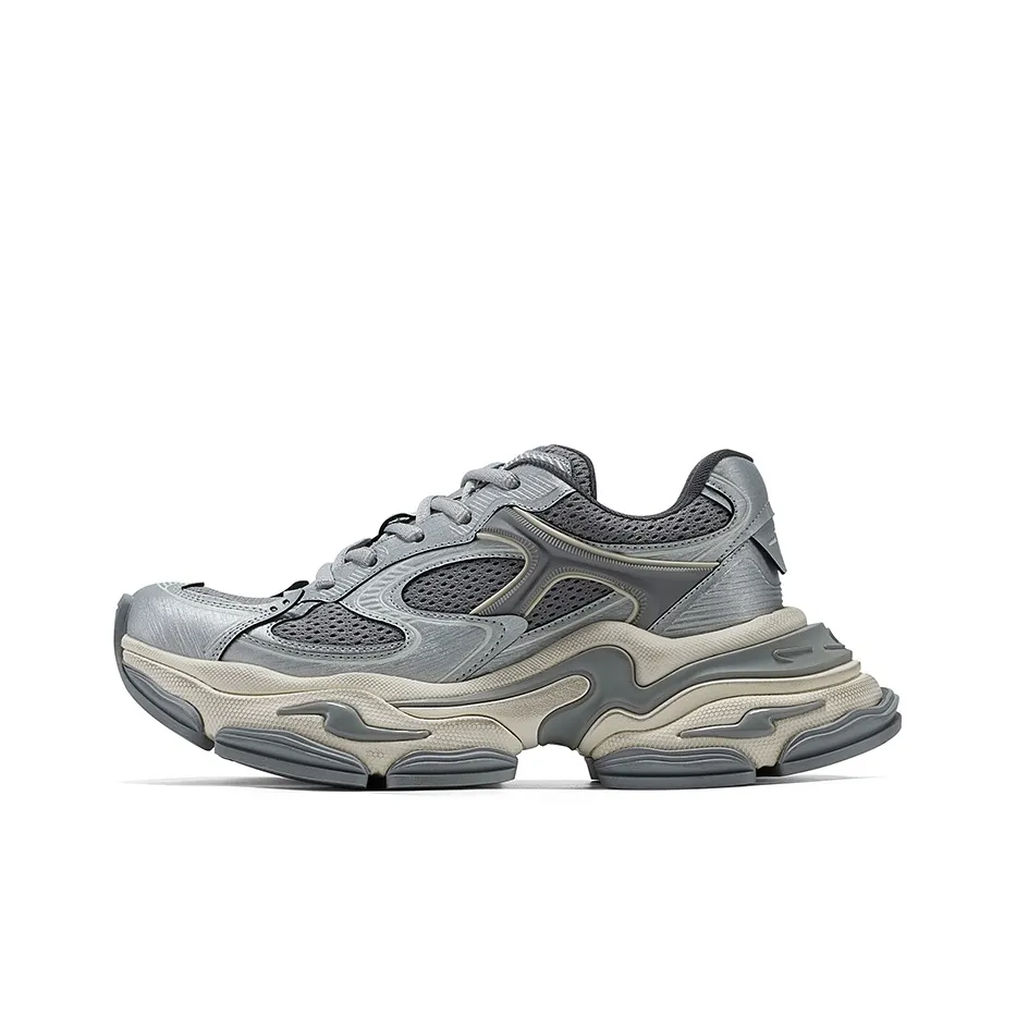 GG CC [CHAOS Eye] Универсальная Повседневная Обувь Увеличивающая Высоту Низкий Топ Платформа Массивные Кроссовки Женские Серебристые