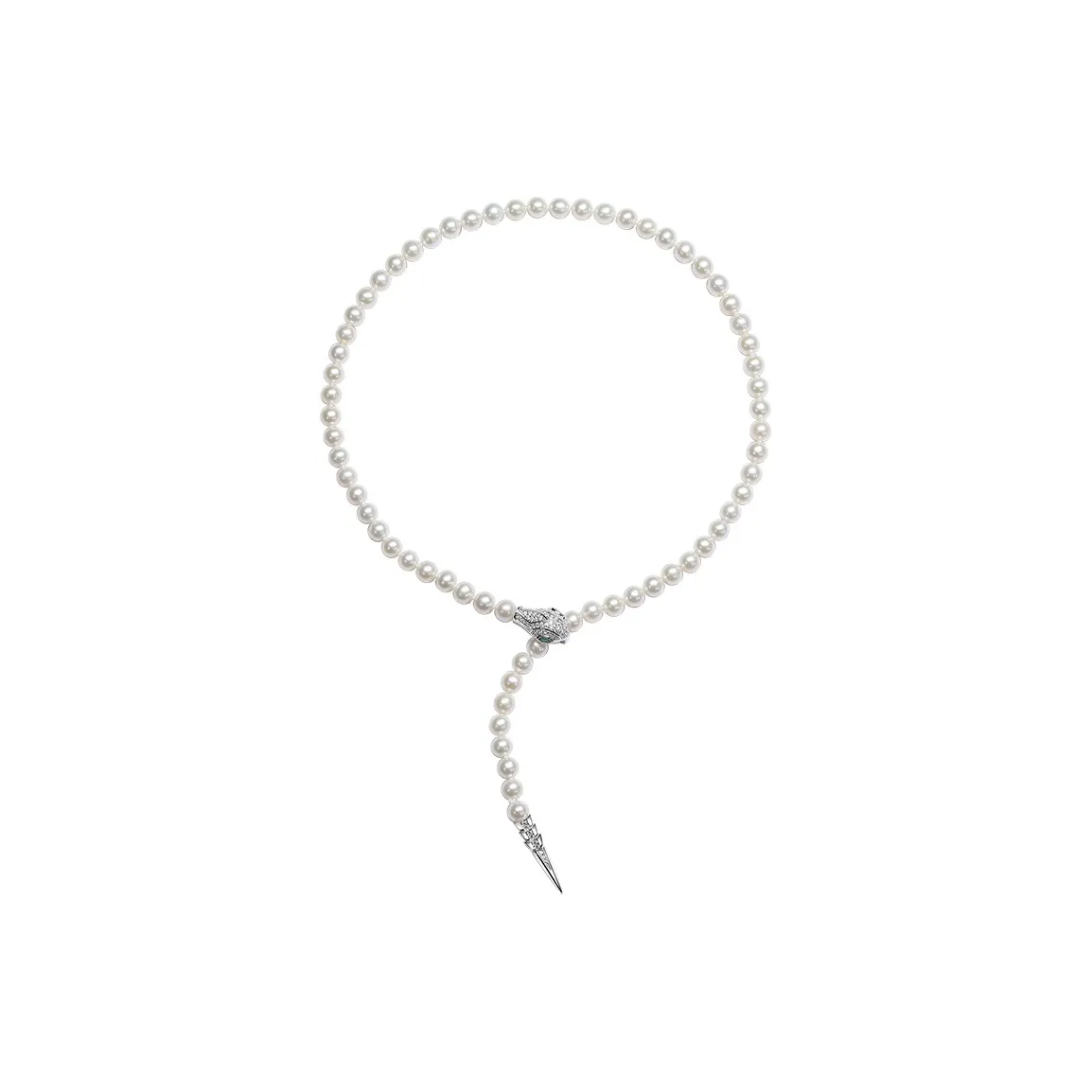 BRIR Pearl Luxury Advanced Elegant Snake Shaped Buckle Necklace Collarbone Chain Y Chain Women's