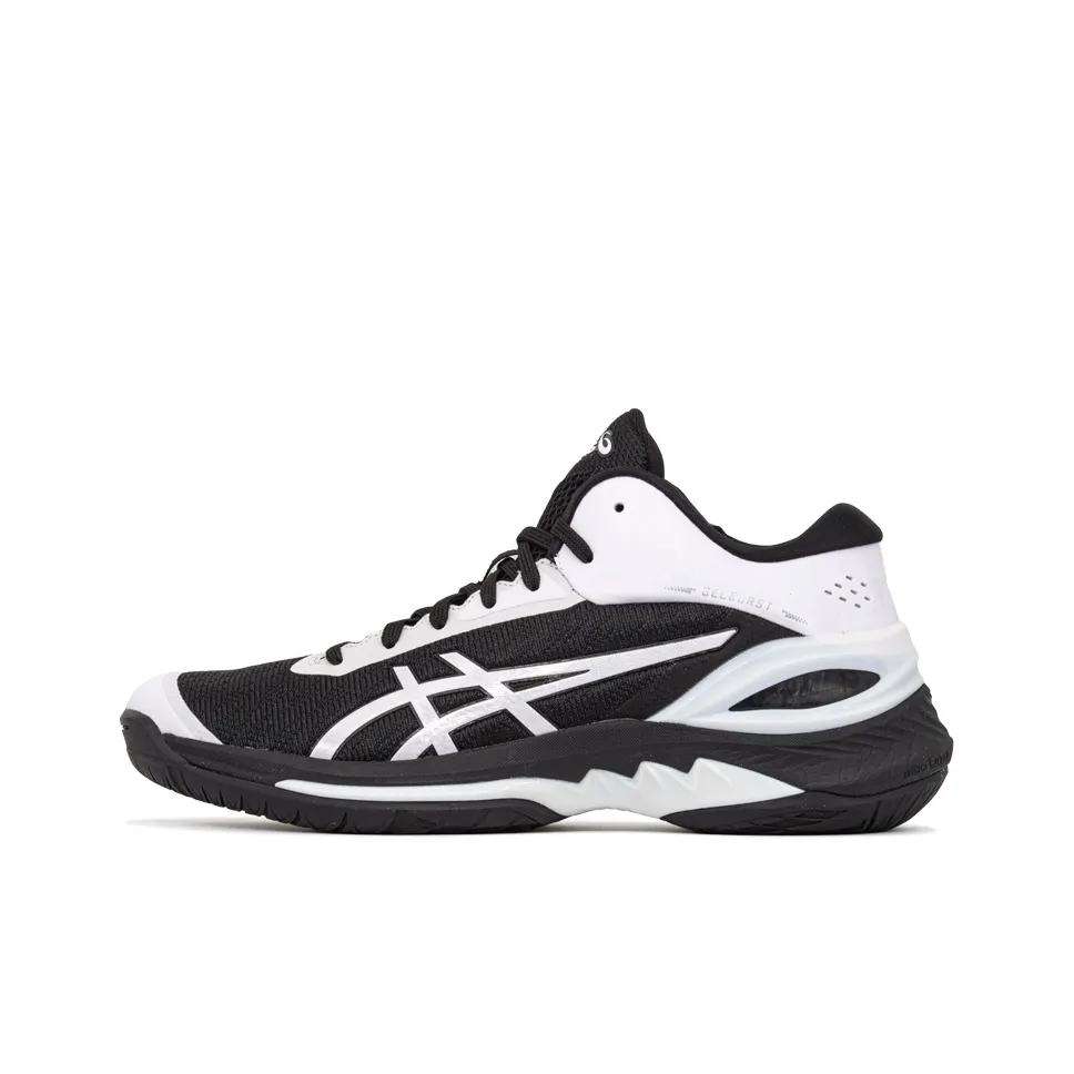 ASICS Гель Burst 28 Амортизаторы Shock Absorbers Противоскользящие Устойчивые к истиранию MID Топ Баскетбольные кроссовки Мужские Черный Белый