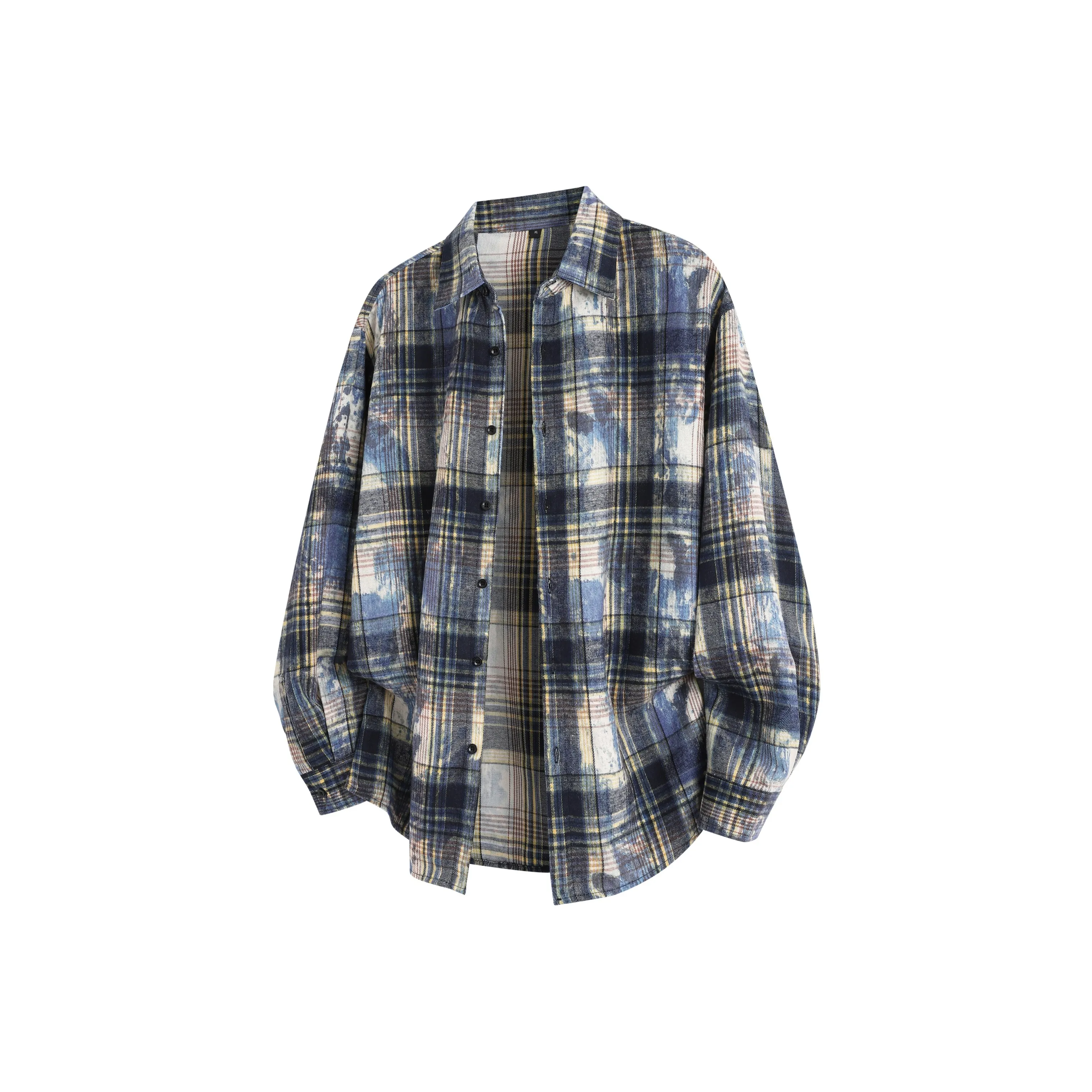 PASOK Длинный рукав клетчатая рубашка унисекс