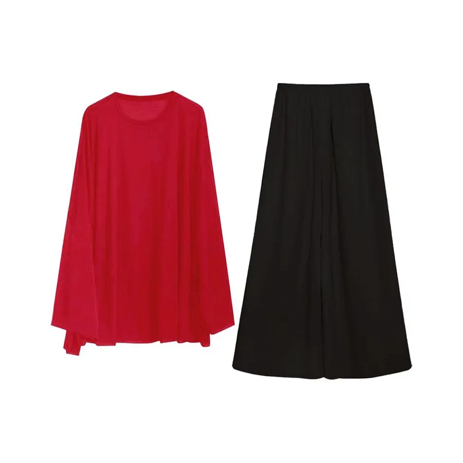 MARIE·COCO Красный топ + штаны, женские, повседневные костюмы