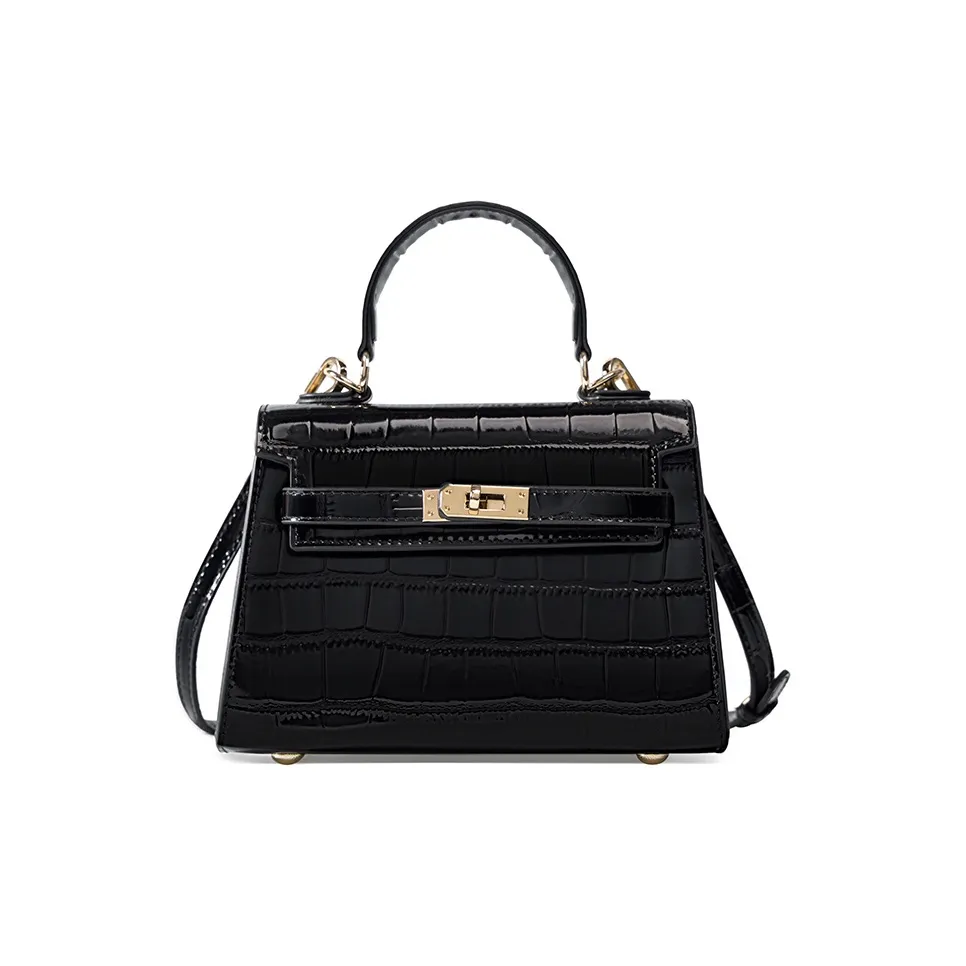 DULOREN Корова Кожа Келли Сумка Обычная Женская Черная Экрю