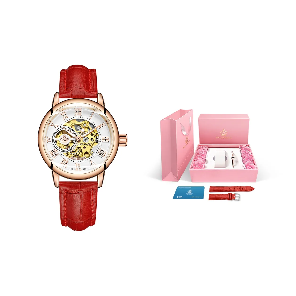 MG.ORKINA MG Механический механизм Ремешок Ремешок Часы Женские часы Белый циферблат