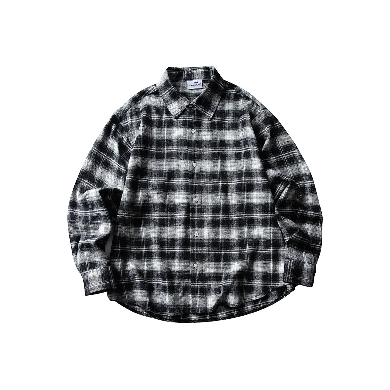 UNDOMAZE Весенний Осенний Длинный Рукав Отложной Воротник Рубашка Свободного Кроя Мужская