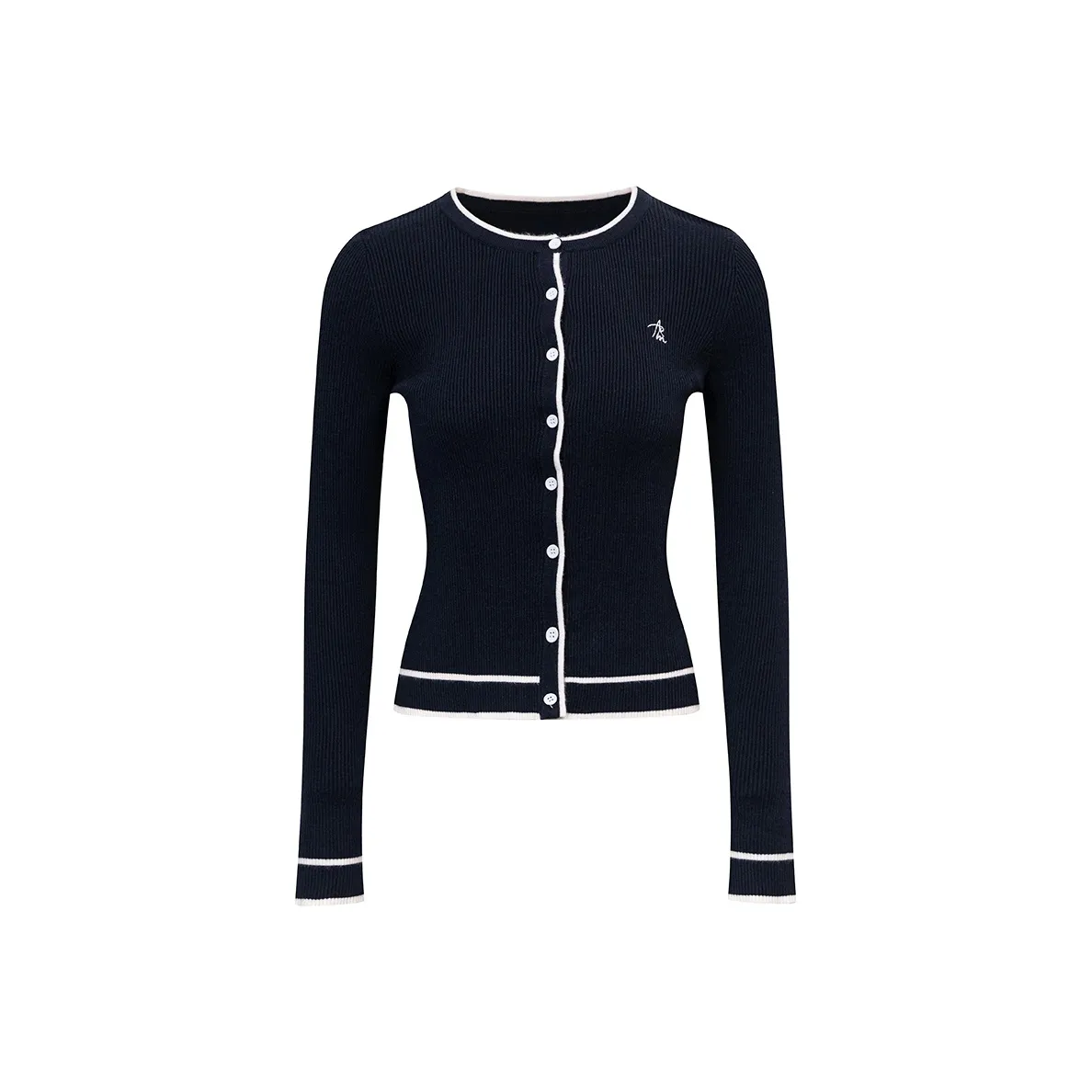 Ariseism Круглый вырез Трикотаж Женский Осенний Облегающий крой Кардиган Топ Женский