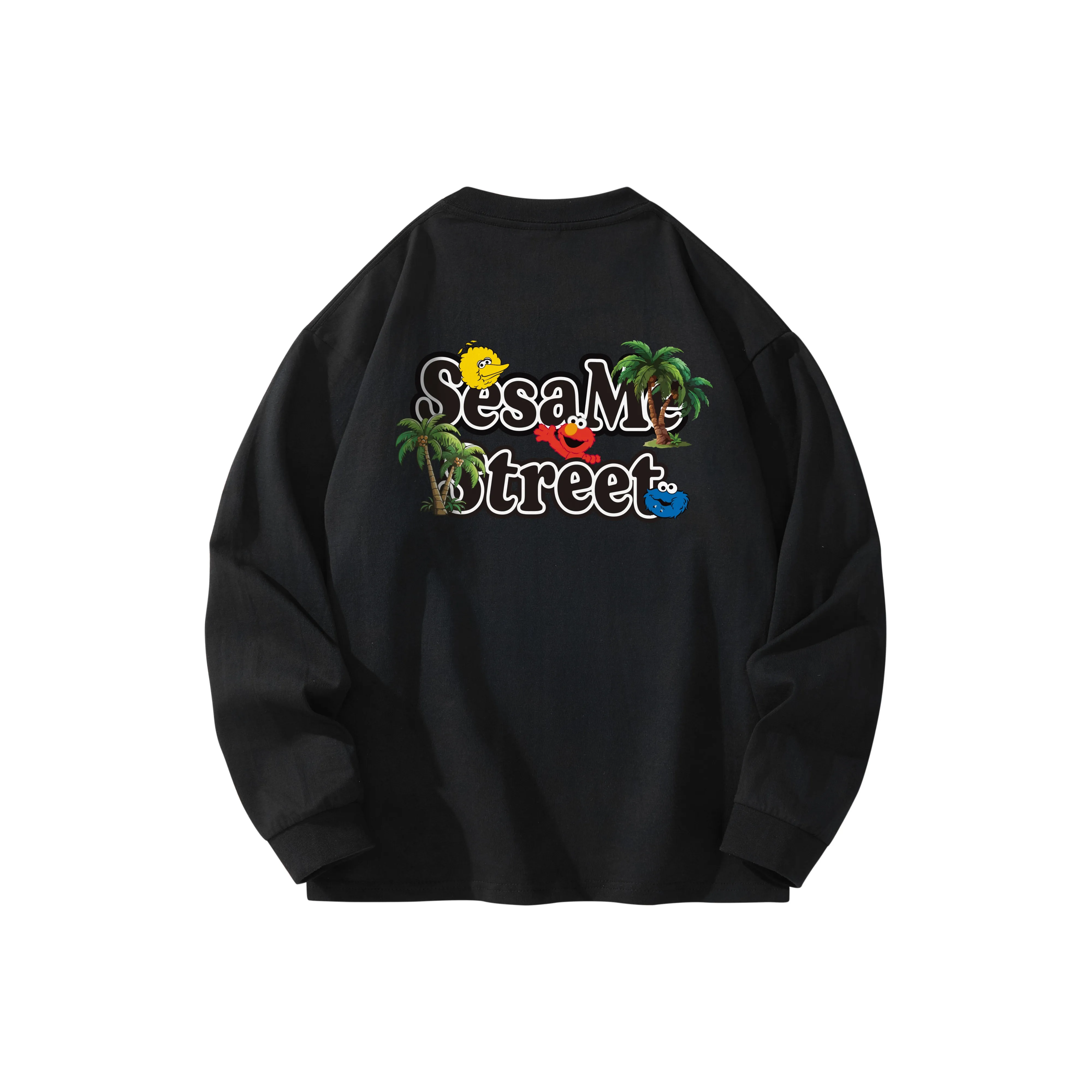 Улица Сезам Длинный рукав Т-рубашка Унисекс