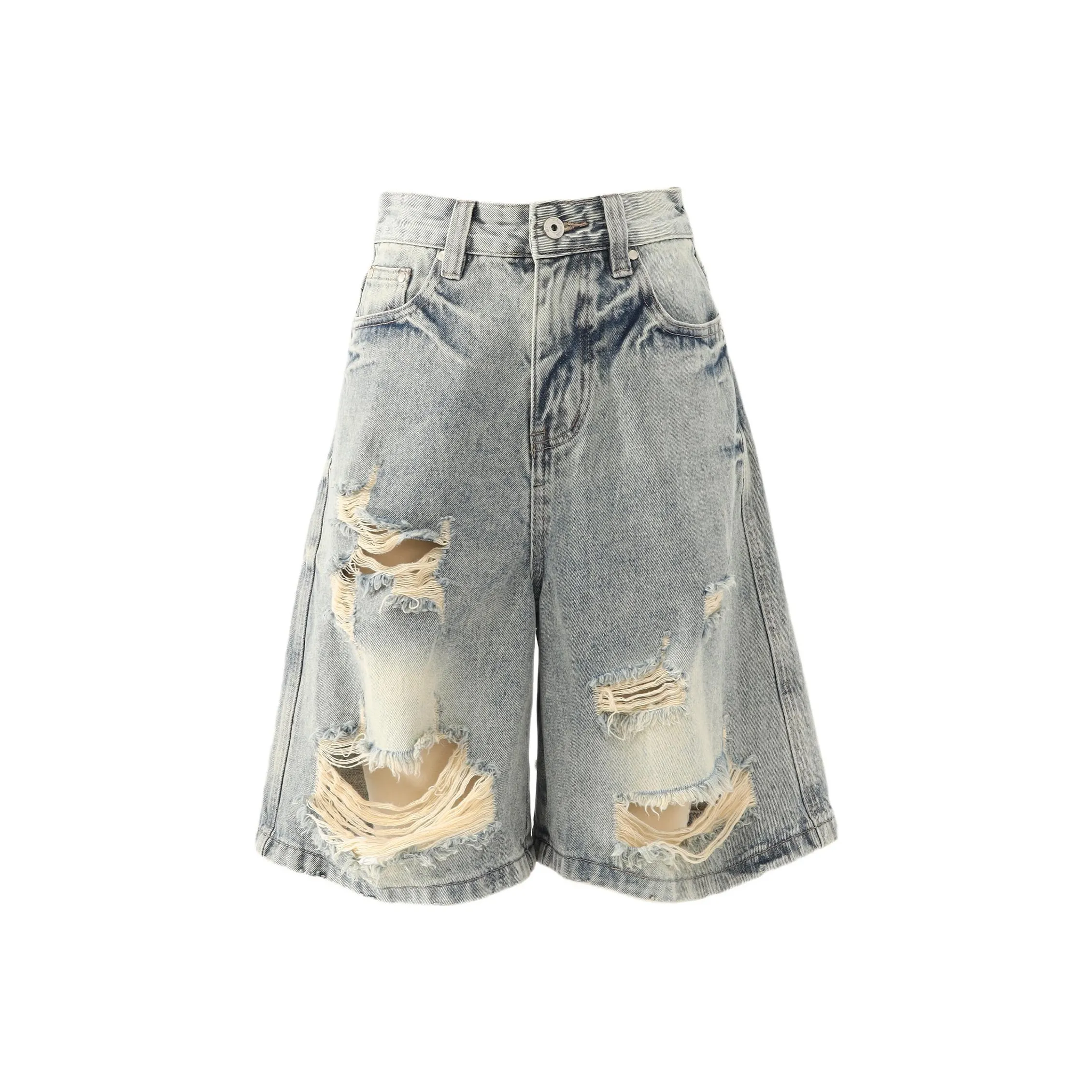 Wen Shan Винтаж Брюки до колена Женские Джинсовые шорты