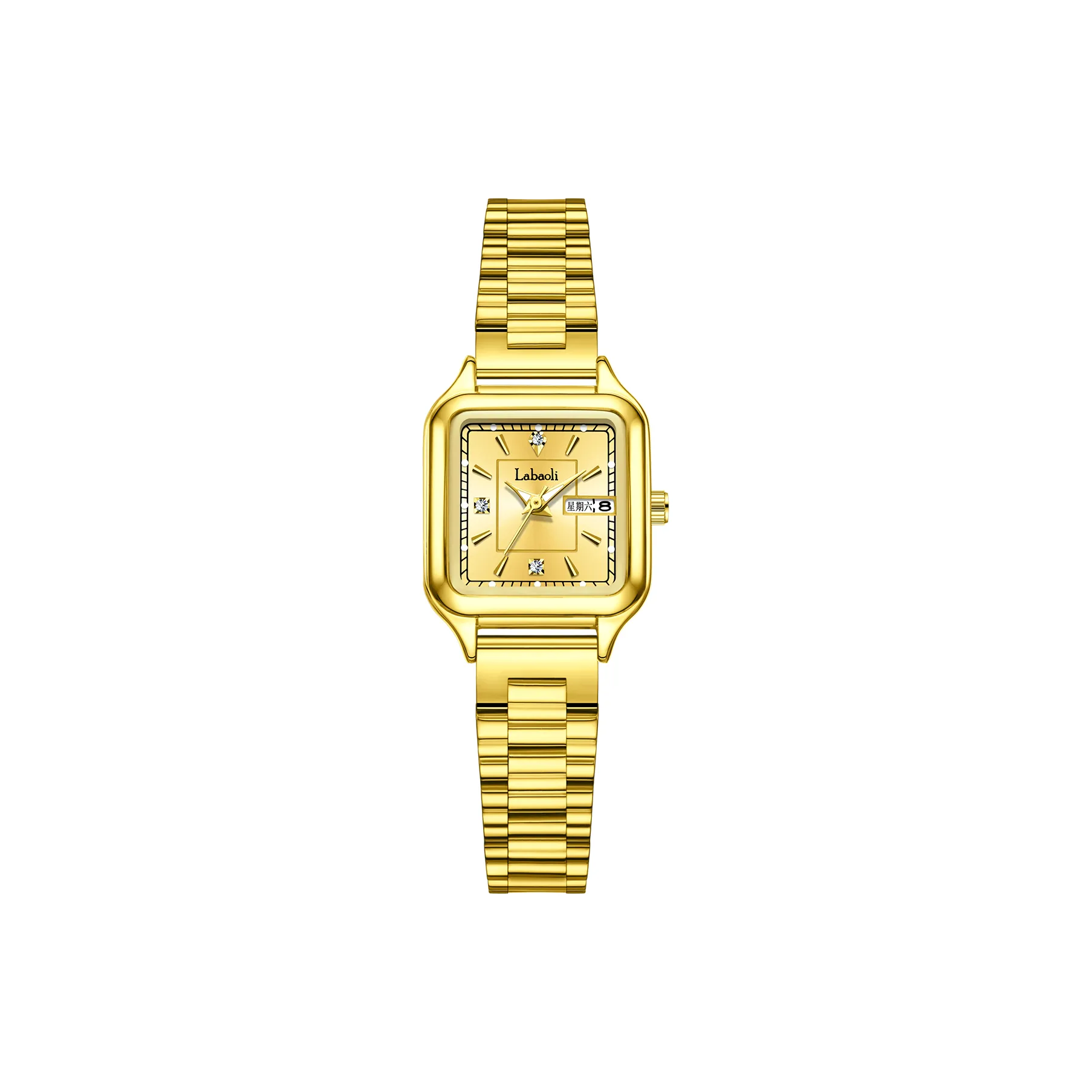 Labaoli Small Square Sugar Collection Кварцевый механизм Стальной ремешок Часы Женские Серебристый циферблат