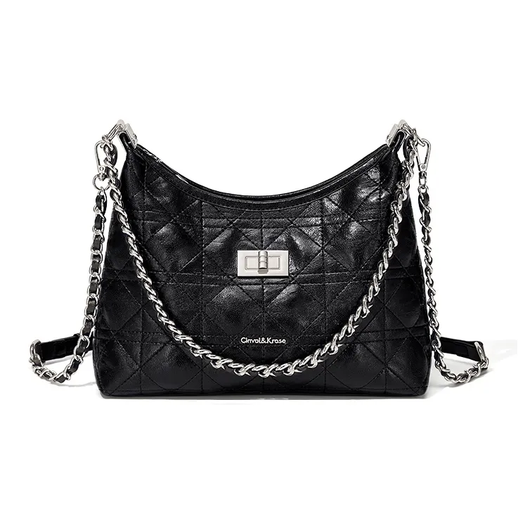 CinvaiKrose Сумка через плечо из синтетической кожи Crescent Moon Сумка на плечо Маленькая Женская Черная Серебряная