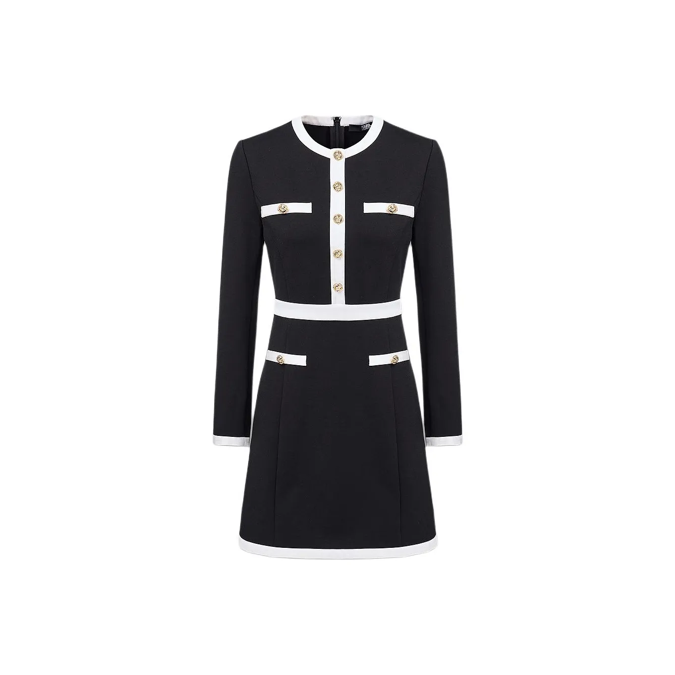 KARL LAGERFELD FW25 Длинное платье с длинными рукавами женское