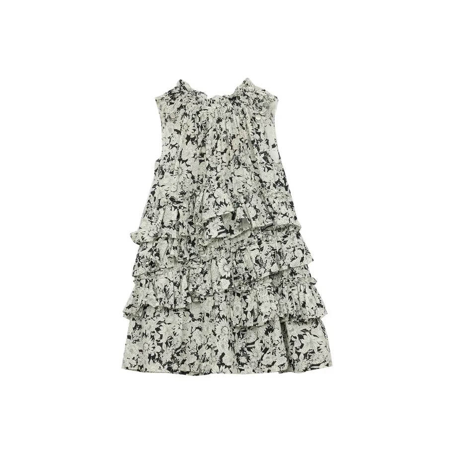 SUNTOMORROW Платье 2025 Лето Черный Подростки