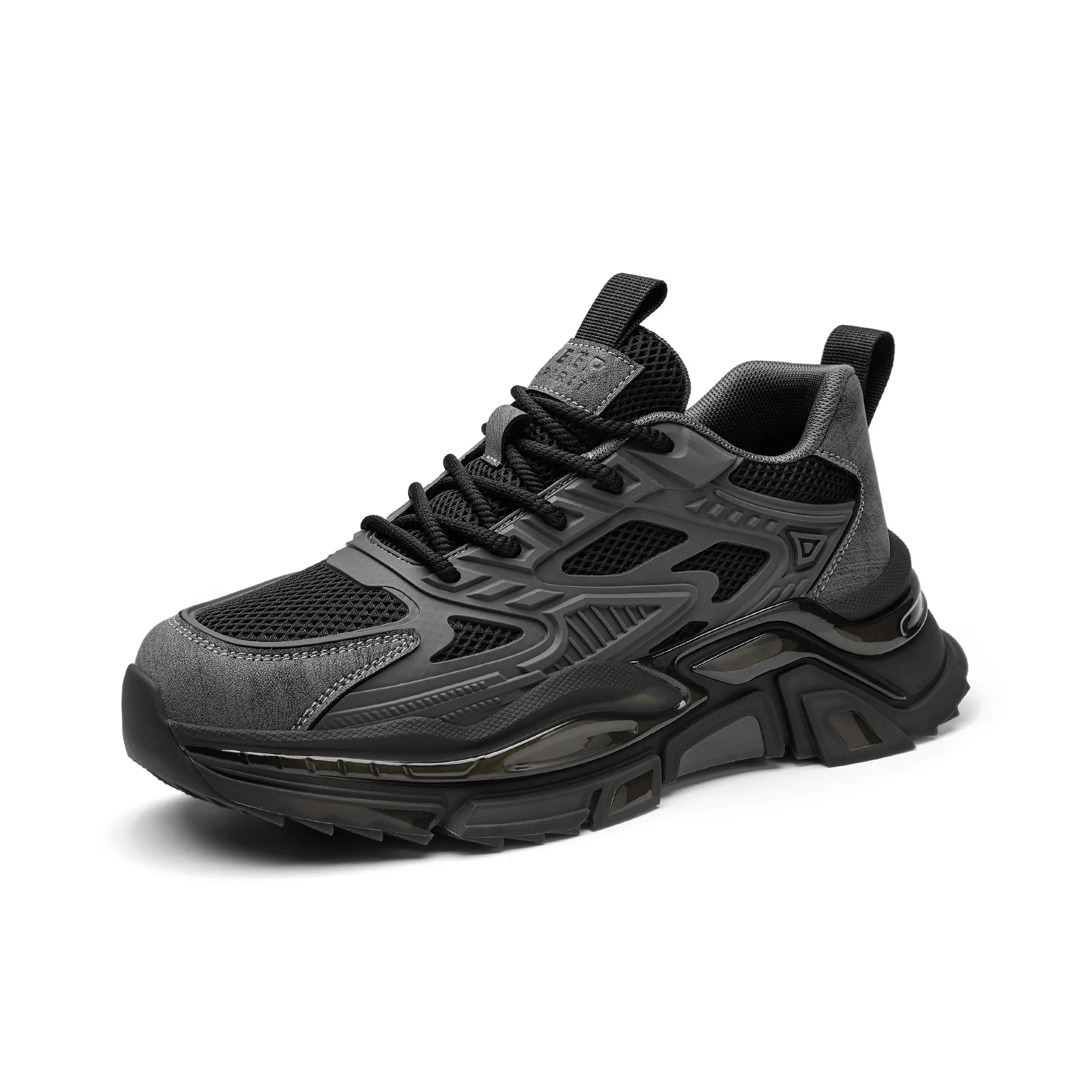 JEEP SPIRIT Black Myth Устойчивый к истиранию Дышащий Увеличивающий высоту Низкий Топ Кроссовки с толстой подошвой Мужские