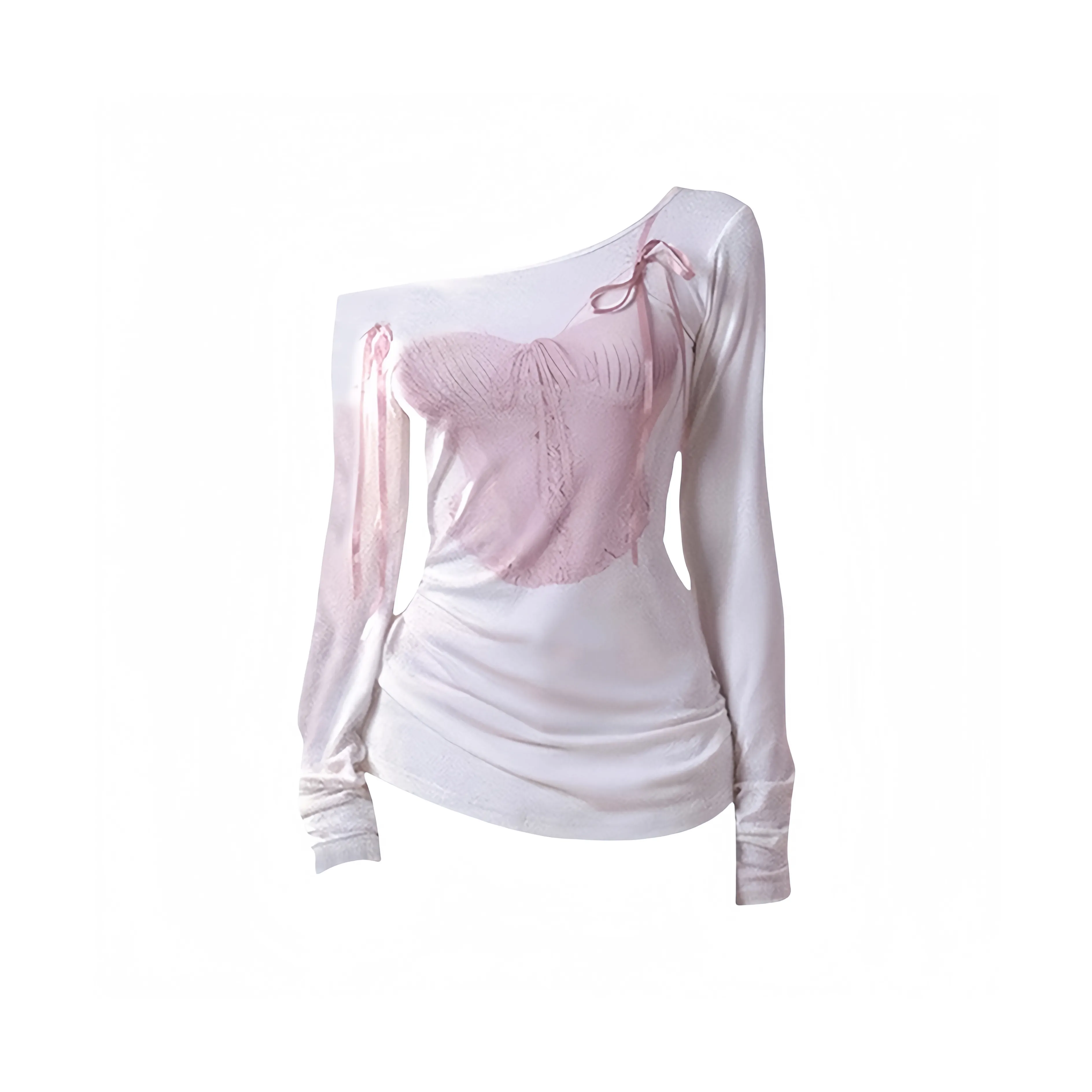 MIMOSA CHUR Длинный рукав Т-рубашка для женщин облегающий крой утягивающий универсальный дизайн топ для женщин