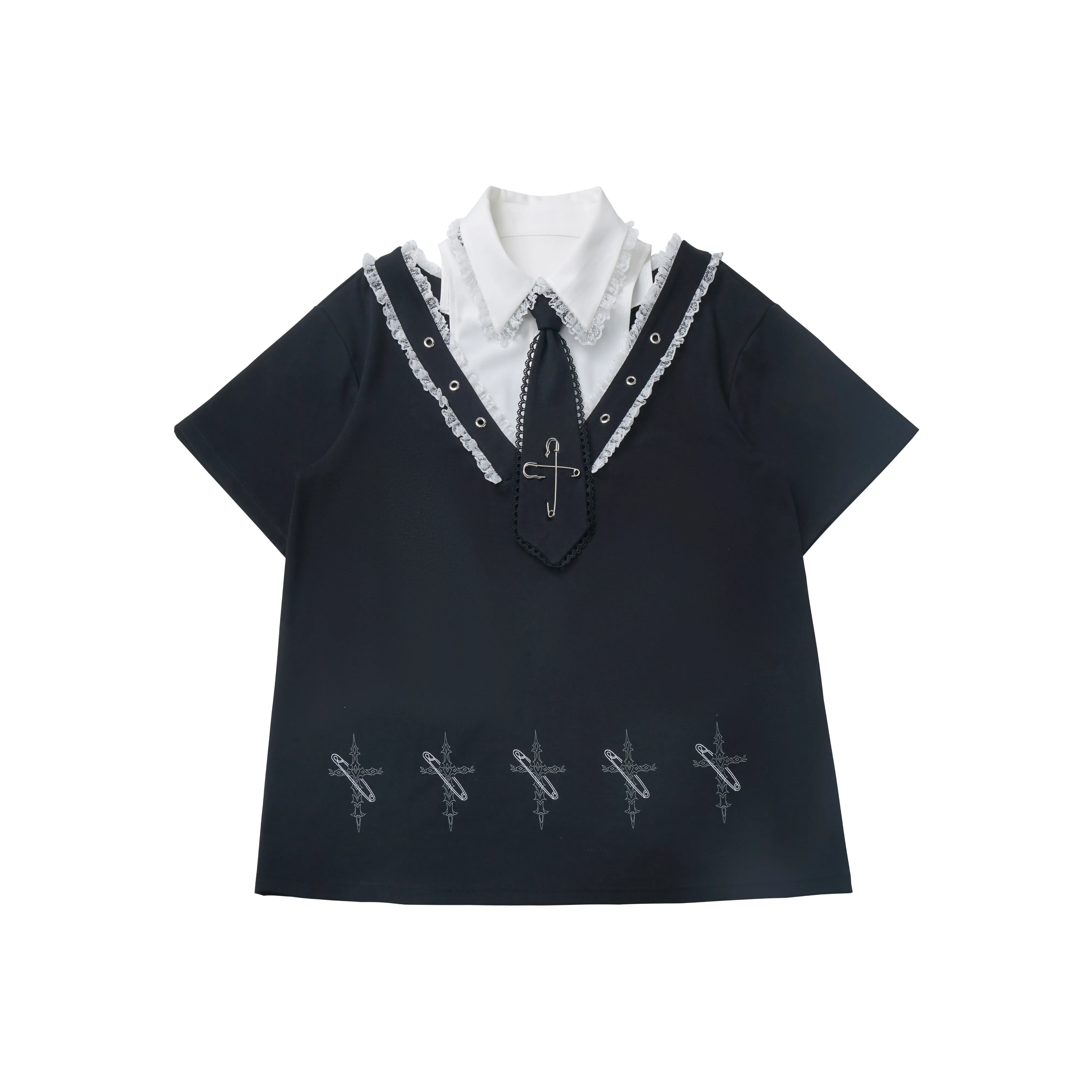 Pink Savior Черные Женские T-рубашки