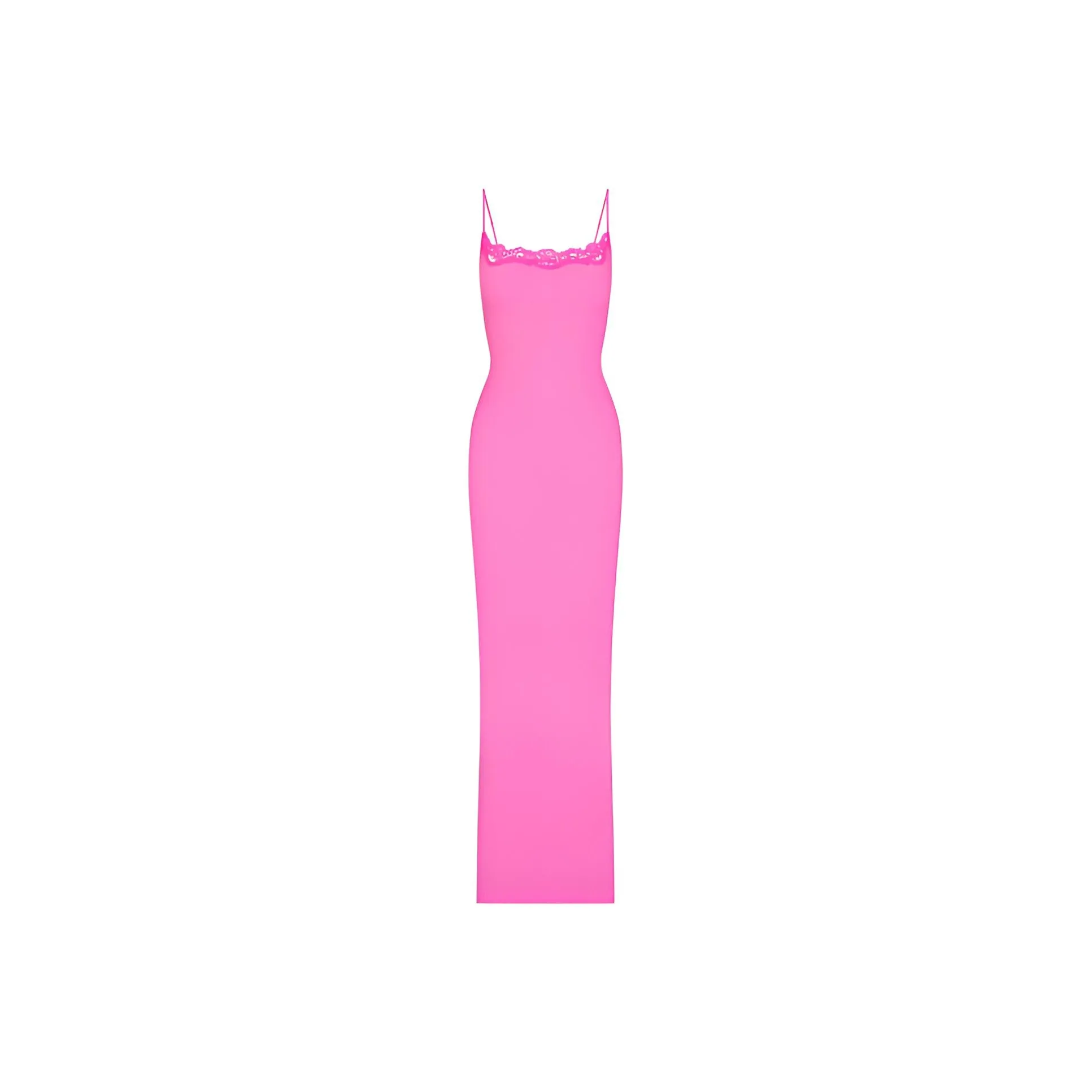 SKIMS Valentine's Day Collection FITS EVERYBODY LACE LONG SLIP DRESS Slip Dress Women's TAFFY TONAL/Toffee