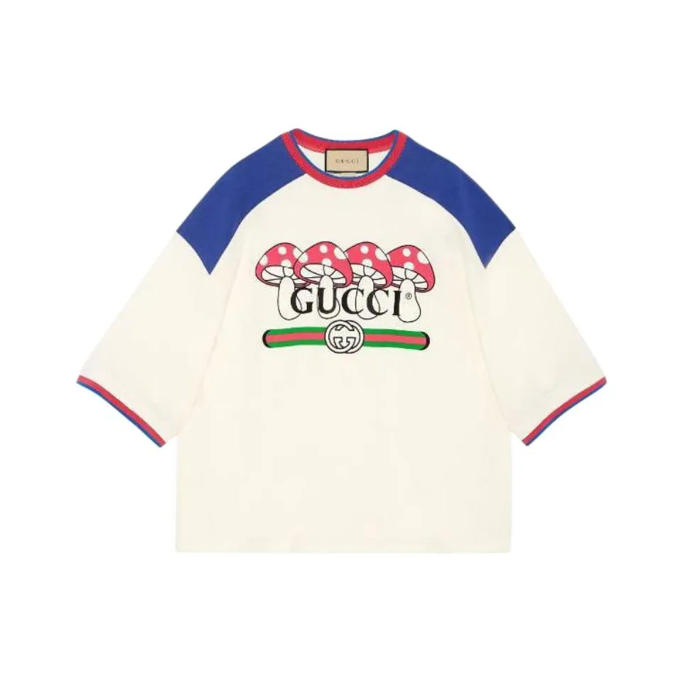 GUCCI Pre Owned 2020s Mushroom Logo print T shirt