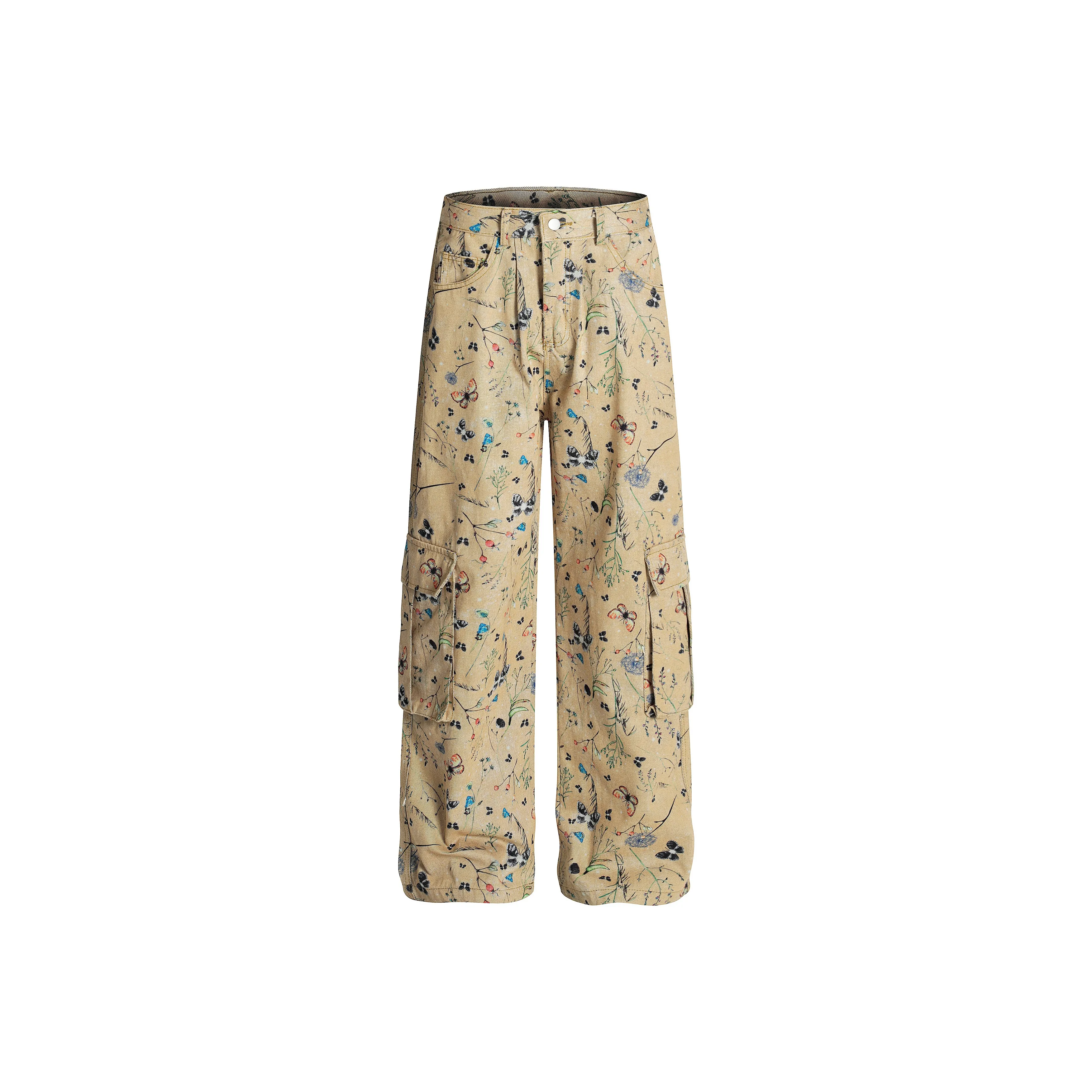 WAYHWEI Светло-коричневые унисекс джинсы