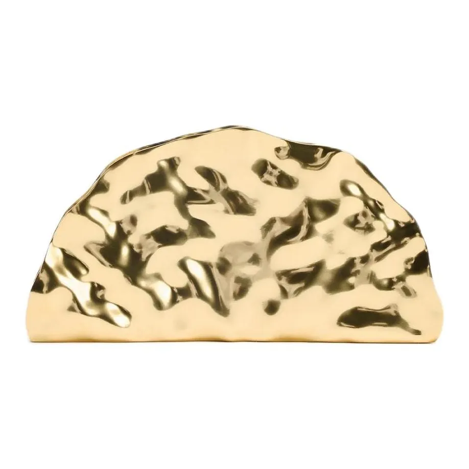 ZARA Алюминиевая Сумка-купол Ручная Сумка через плечо Женская Золотая