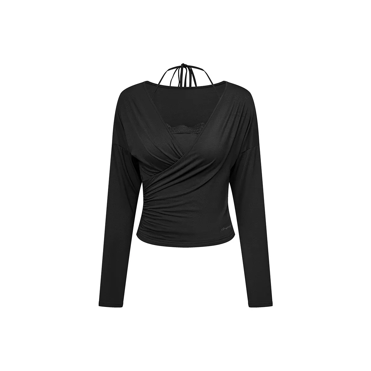 Ariseism Стандартный Дизайн Вдохновленный Длинный Рукав Кружевная Рубашка для Женщин Осенний Облегающий крой Топ Женский