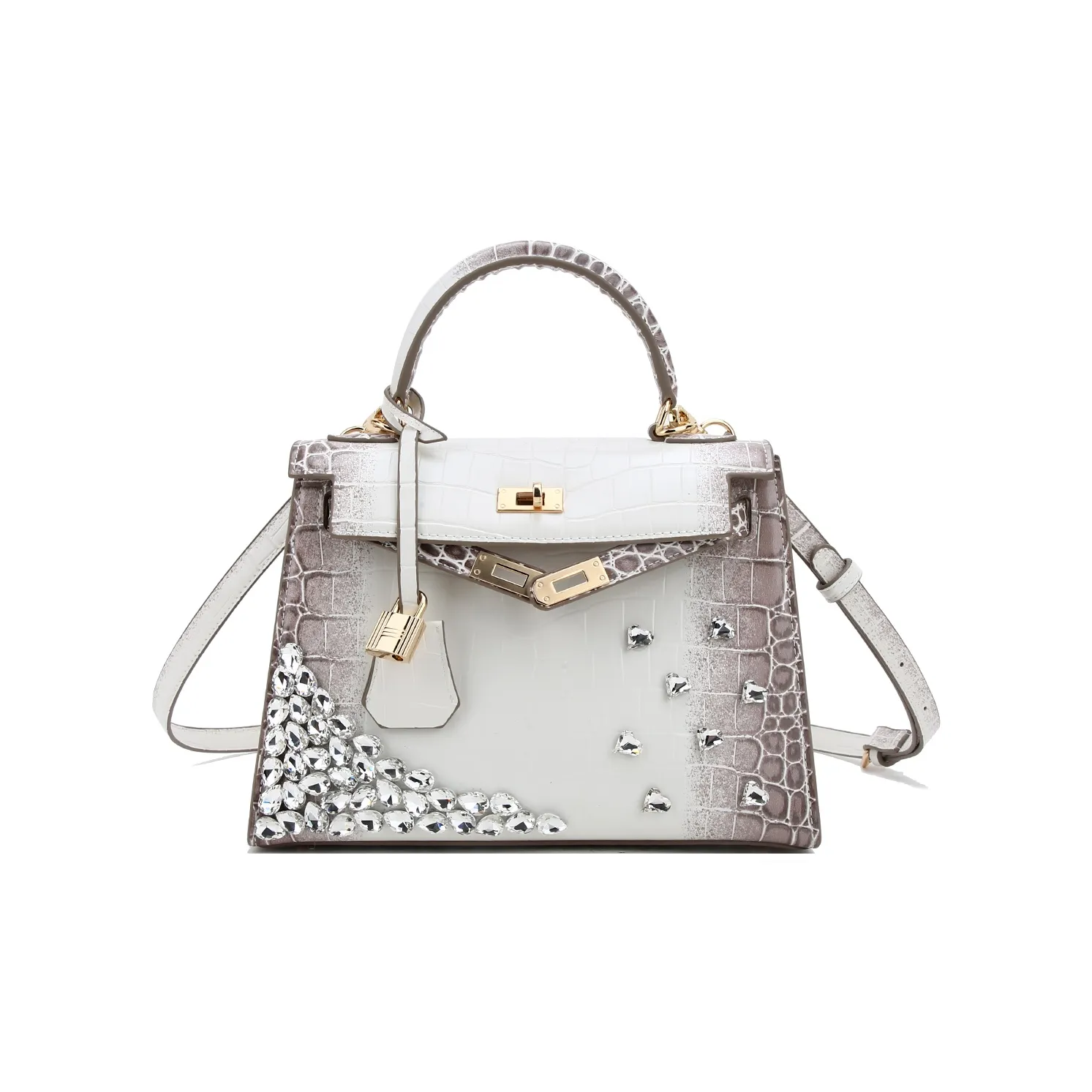 JANITINO ПУ (полиуретан) Сумка Kelly Сумка через плечо Сумка Женская Экрю