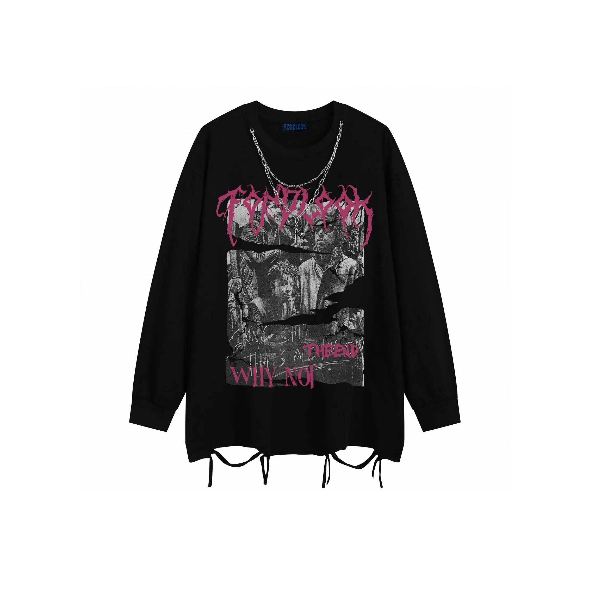 FONDLOOK Длинный рукав Т-рубашка Унисекс