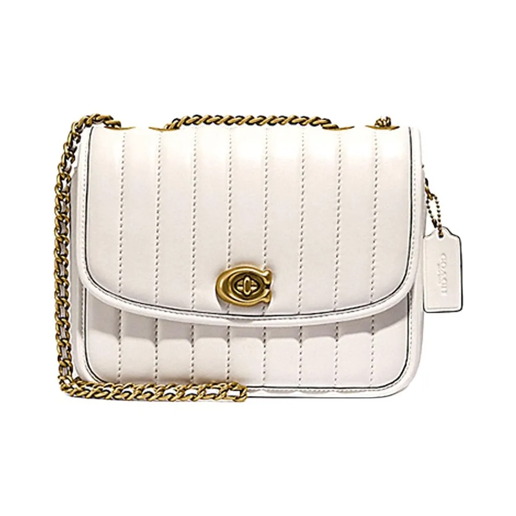 COACH Madison Nappa Smooth Leather Small Square Bag Crossbody Bags Shoulder Bags Women's Pink White