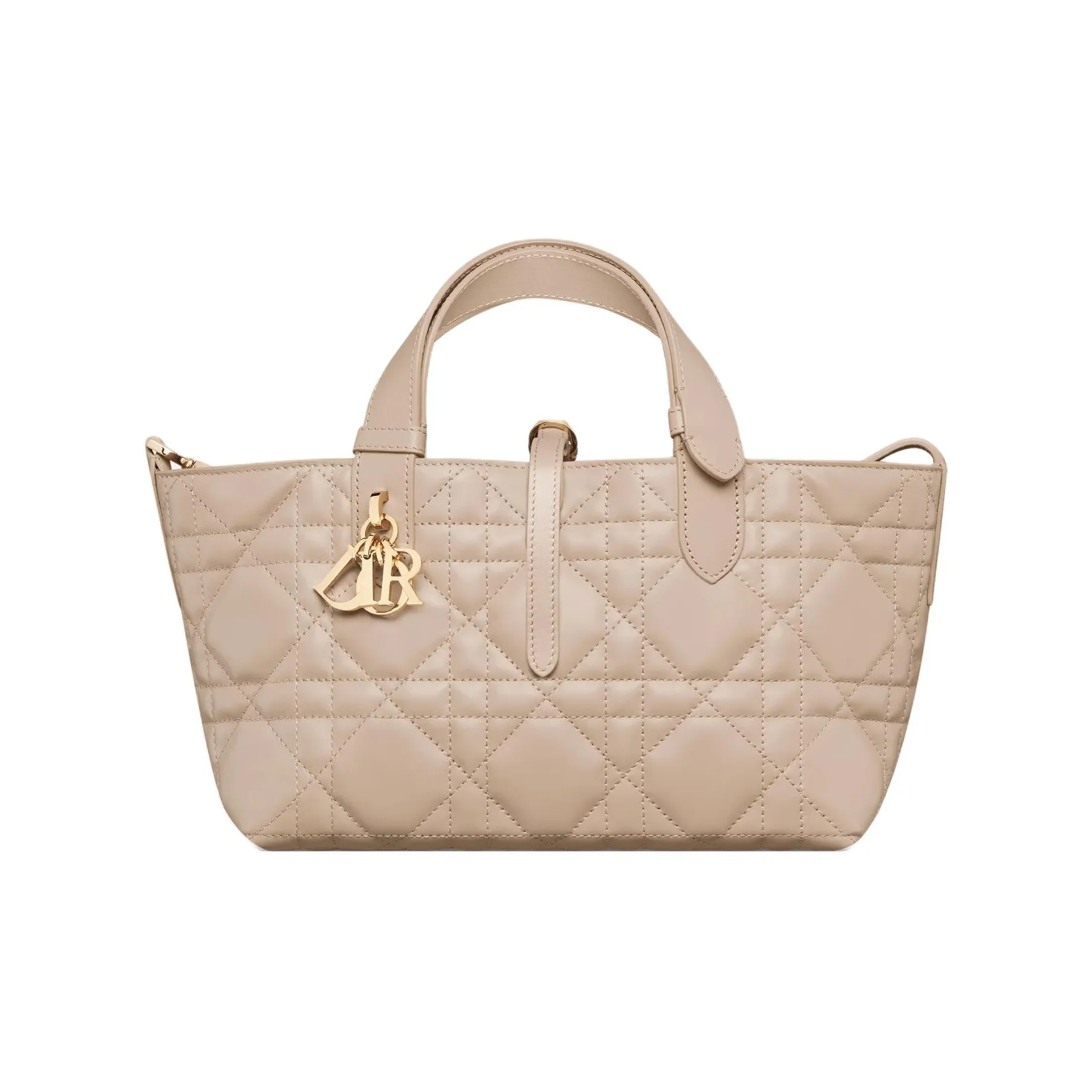 DIOR Toujours Cow Leather Native Handbag Trumpets Women's Rouge Beige