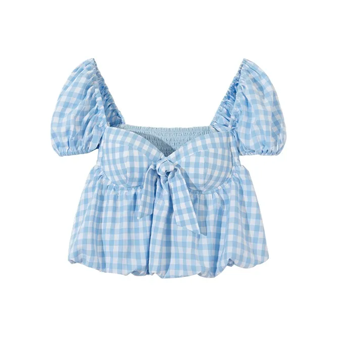 Ouyang Кремово-голубые Женские Рубашки