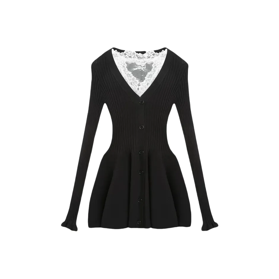 ARIADNAW STUDIO Черное Женское Длинное Платье с Длинными Рукавами