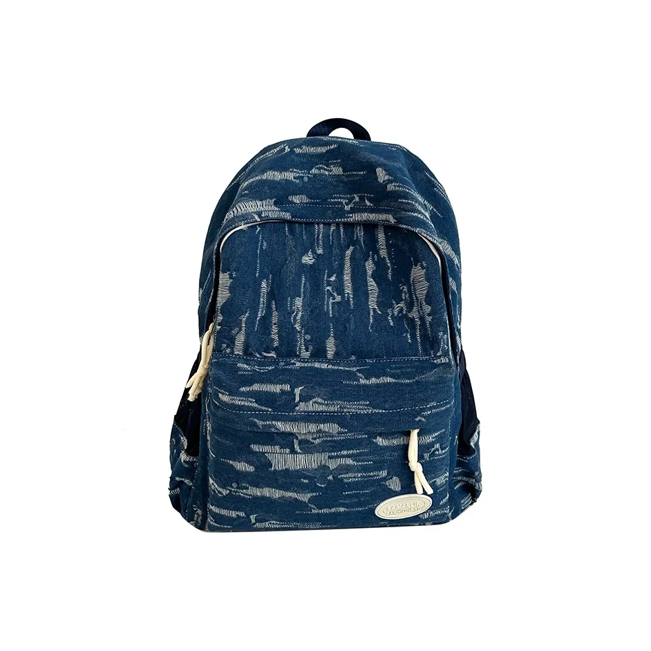 SEM R Denim Backpack Standard Unisex Dark Blue Blue Black SEM R Деним Рюкзак Стандартный Унисекс Темно-синий Синий Черный