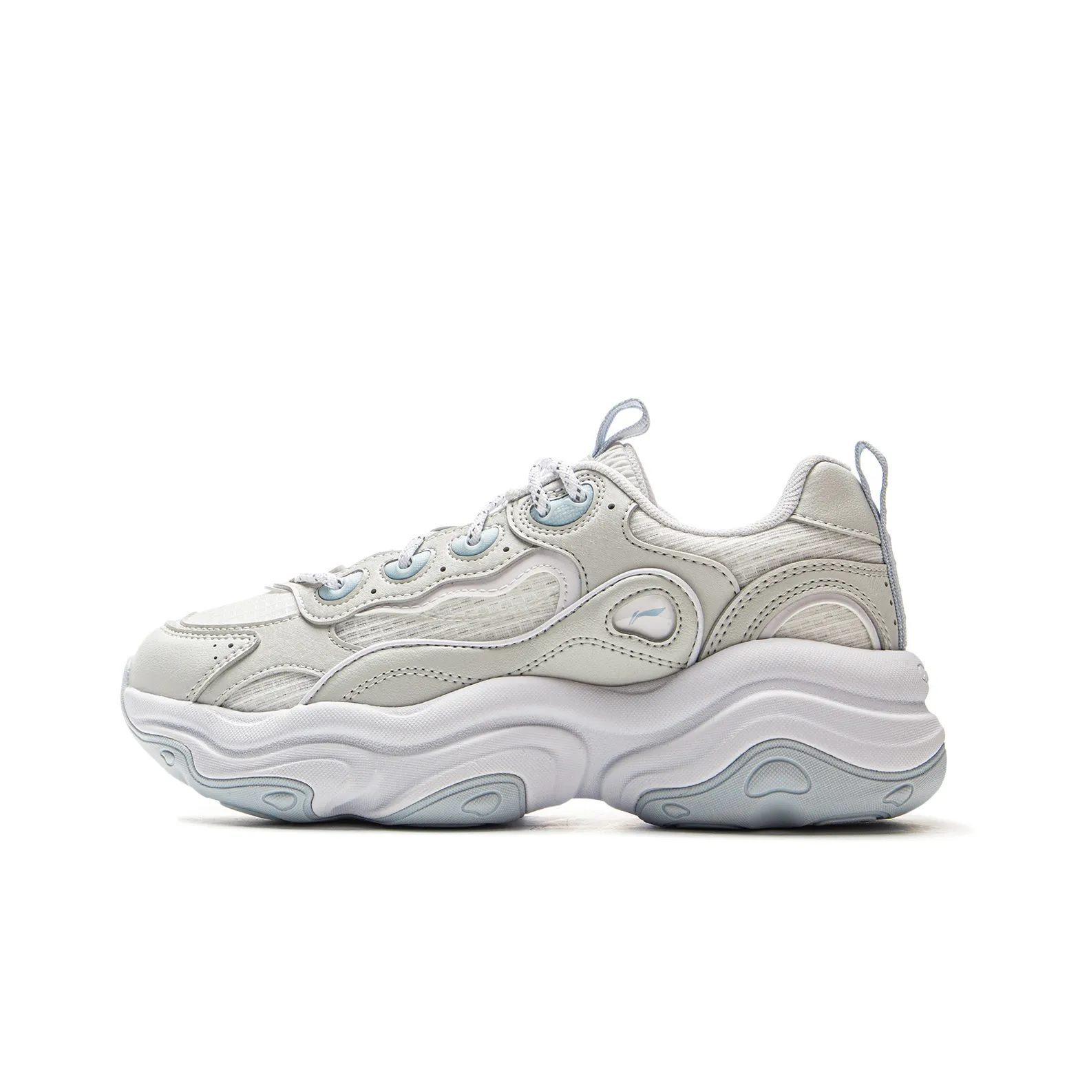 LINING Мед Толстая подошва Низкий топ Светлый лайм / Стандартный белый Женские