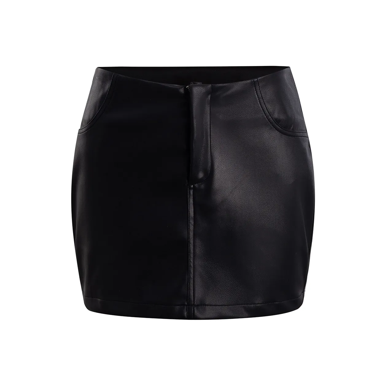 CHILL QIAOER Кожаные короткие юбки Женские