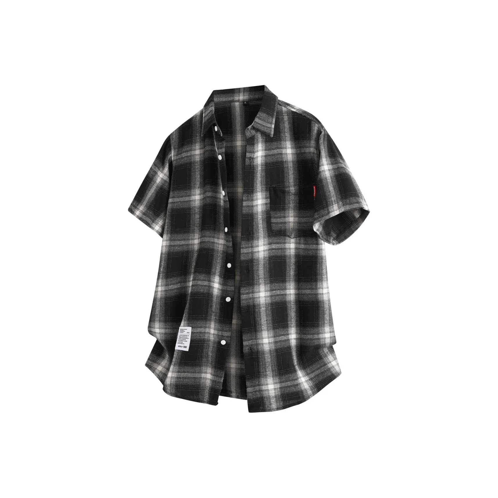 PASOK Короткий рукав рубашка свободный крой дышащая комфортная и модная универсальная пара куртка унисекс