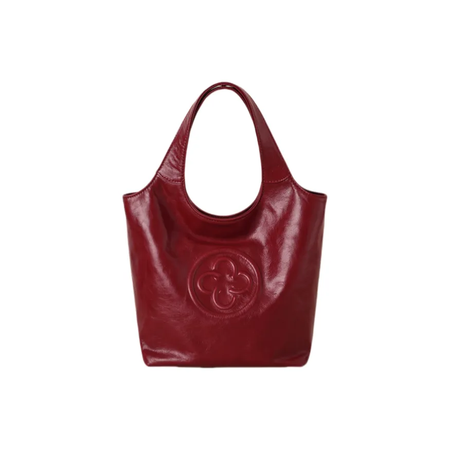 CASSILE Растительное дубление Коровья кожа Мини Жилет Подмышечный Одно плечо Сумка Средний Женские Вишнево-красный