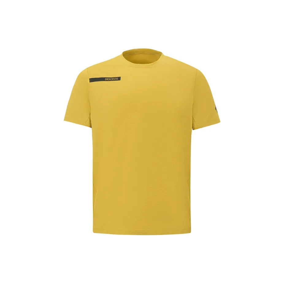 DESCENTE Трикотажная ткань Короткий рукав Рубашка Мужская