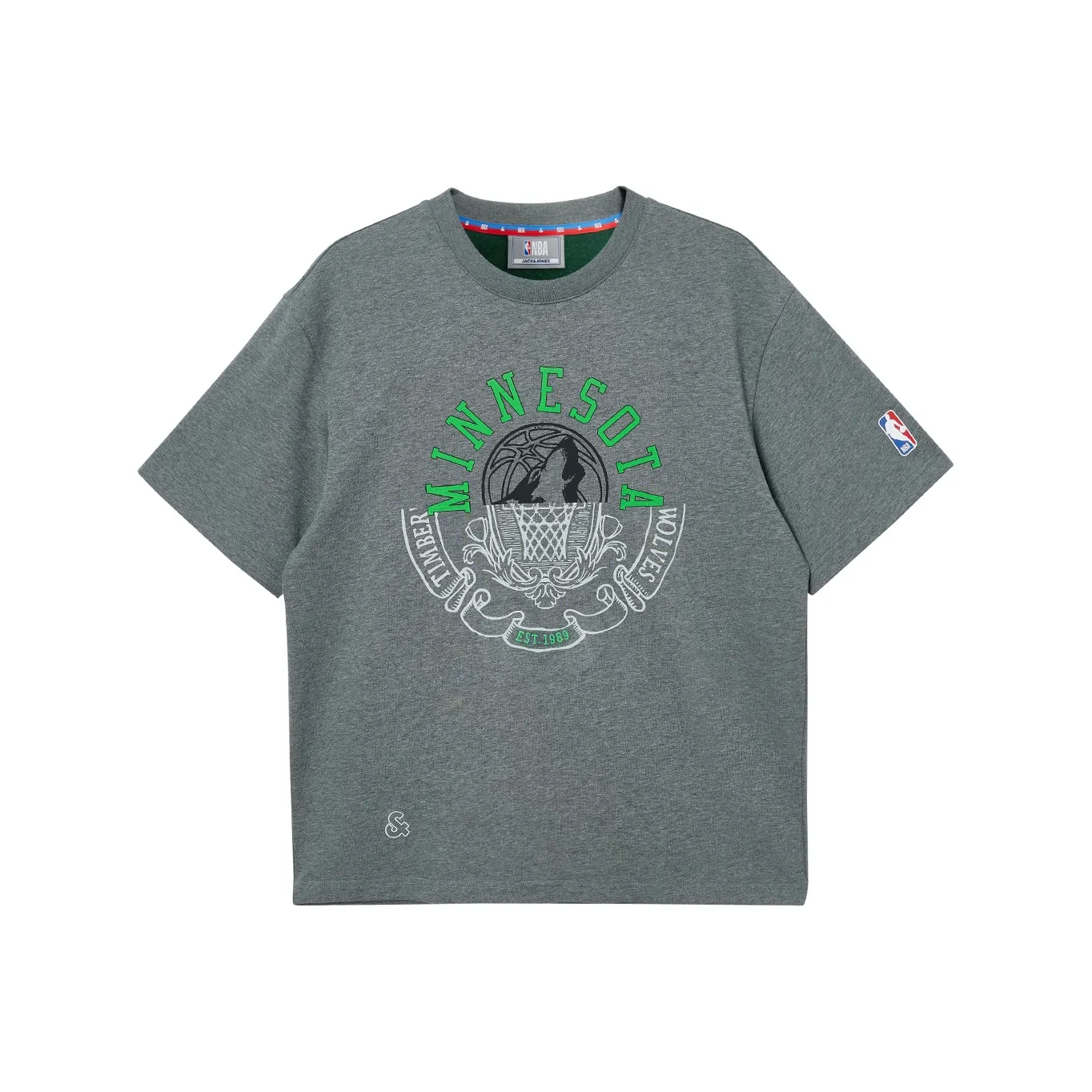 JACK&JONES Jasper Photinia Gray BALSAM Green Мужская T-рубашка