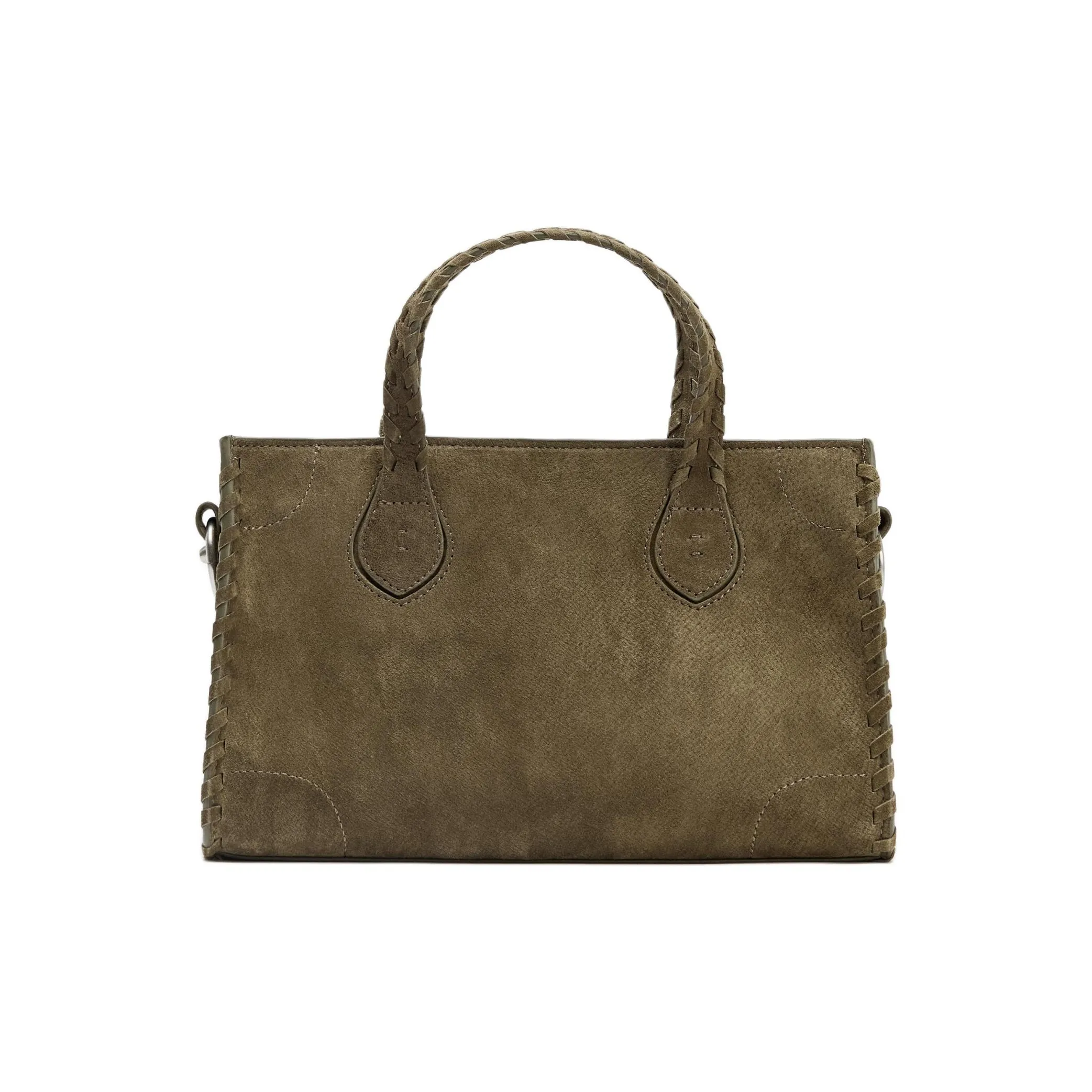 ZARA Кожа Тоут Сумка Сумка для покупок Сумка через плечо Сумка среднего размера Женская Зеленая