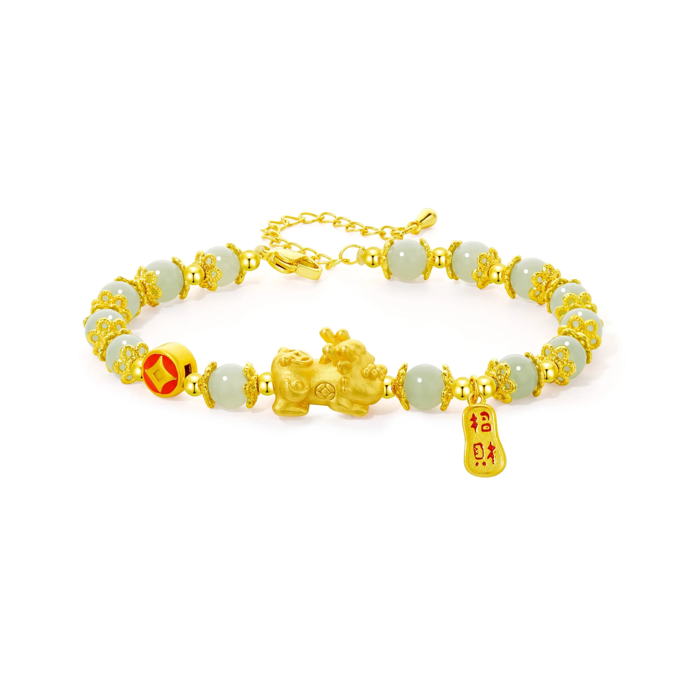 Lao Feng Xiang Bracelets Green Jade Women's