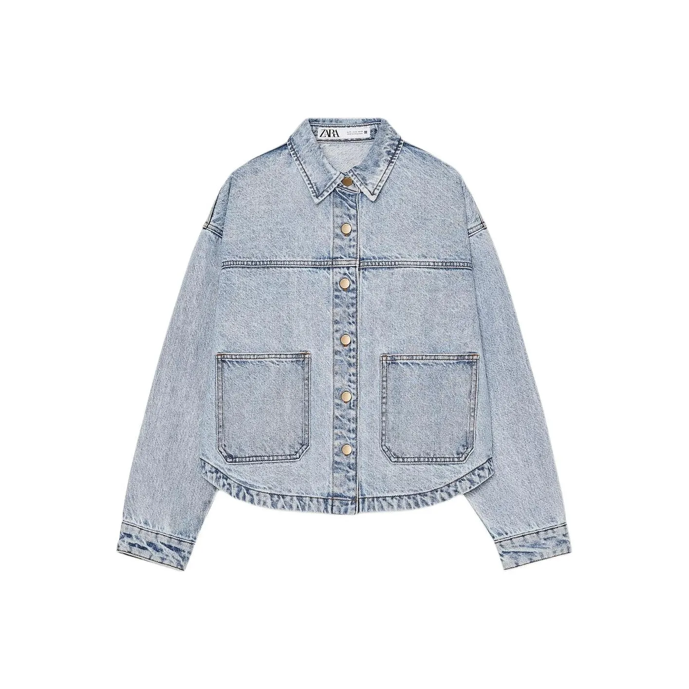 ZARA Светло-синие женские джинсовые куртки
