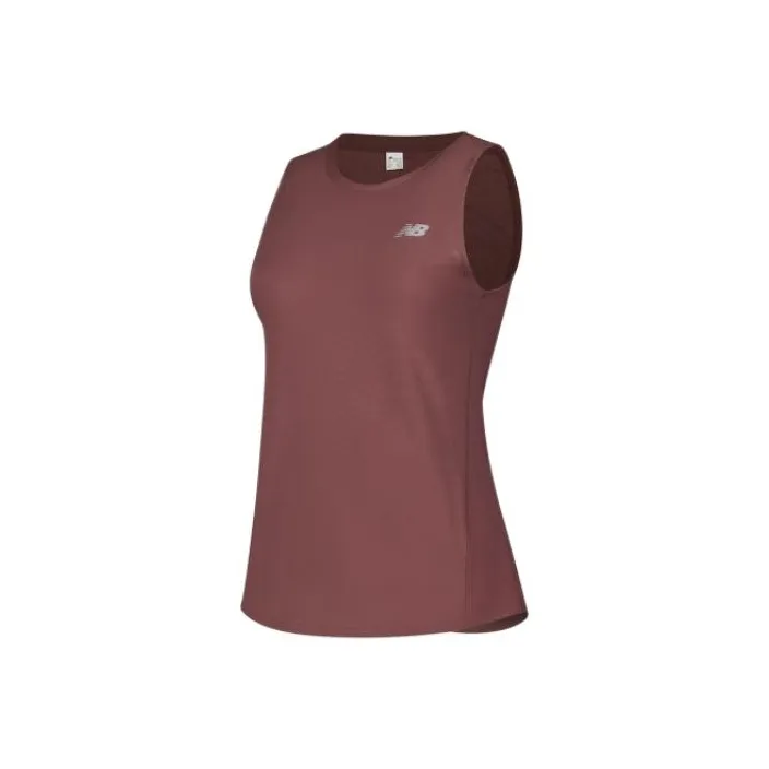 New Balance Бег Майка Женская Коричнево-Красная