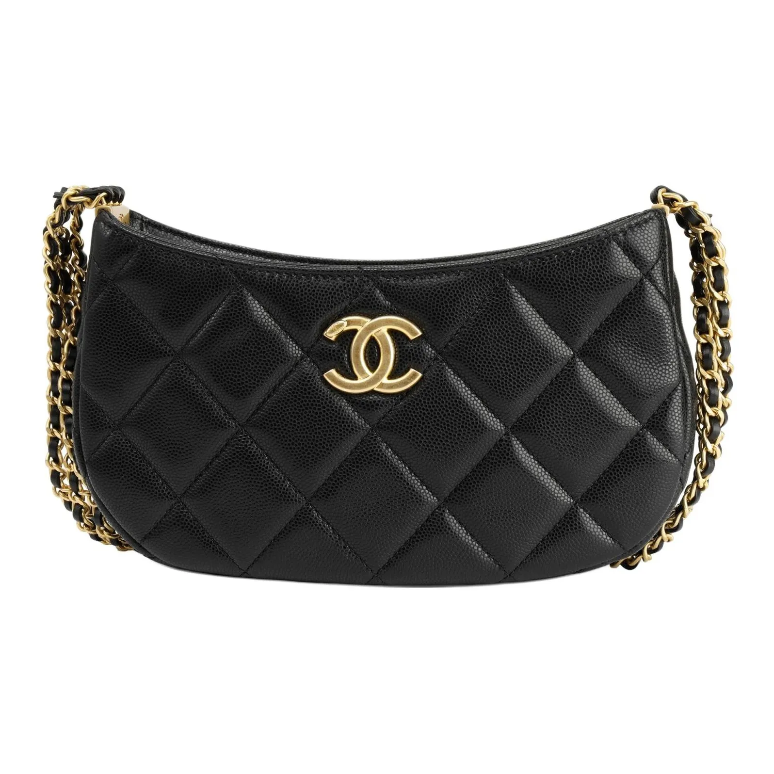 CHANEL Cow Leather One Shoulder Handbag Women's Black