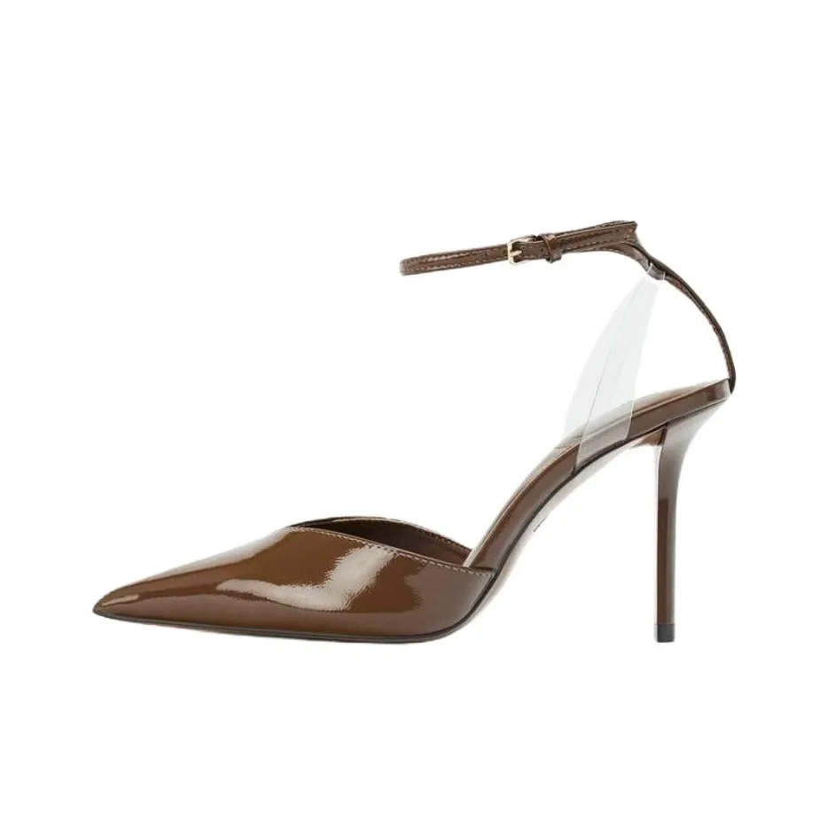 ZARA Узкий каблук Высокие каблуки 7 см Женские Коричневый