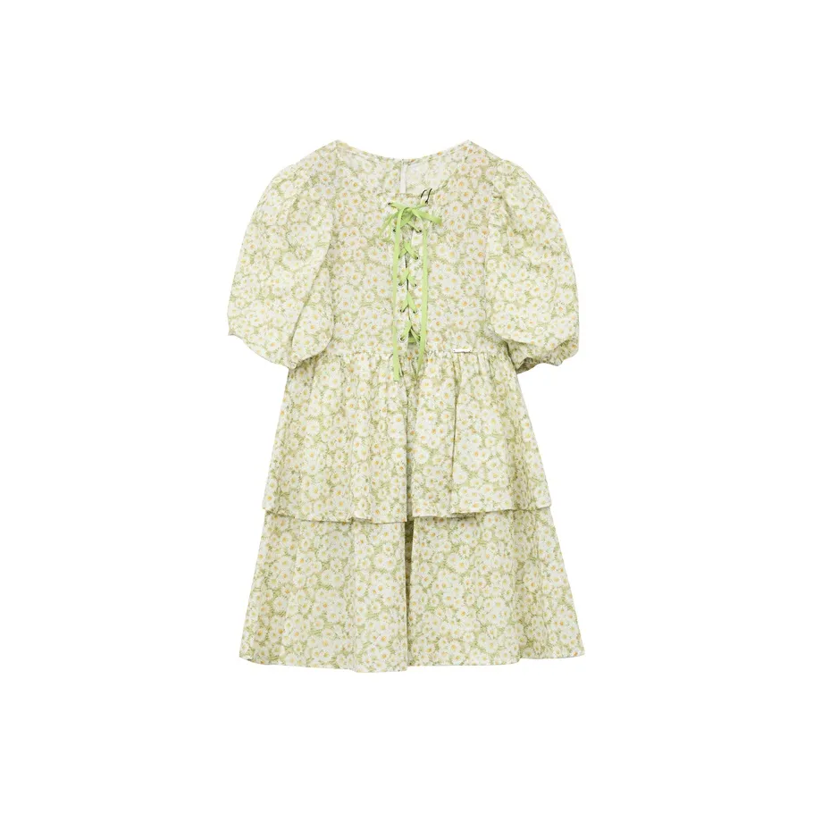 SUNTOMORROW Платье 2025 Летняя одежда Зеленый Подростки