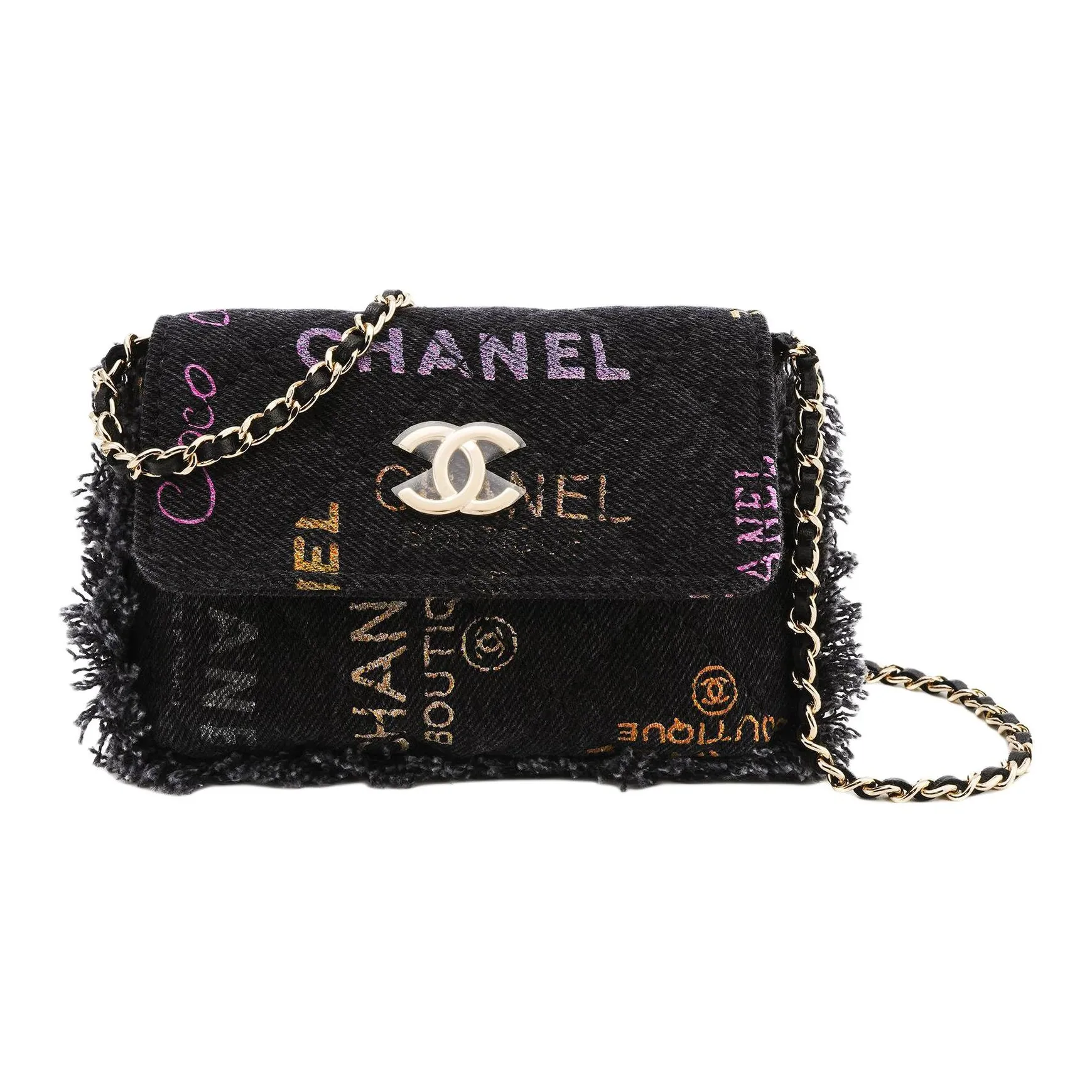 CHANEL Denim Flap Bag, Shoulder Bag, Crossbody Bag Women's Black