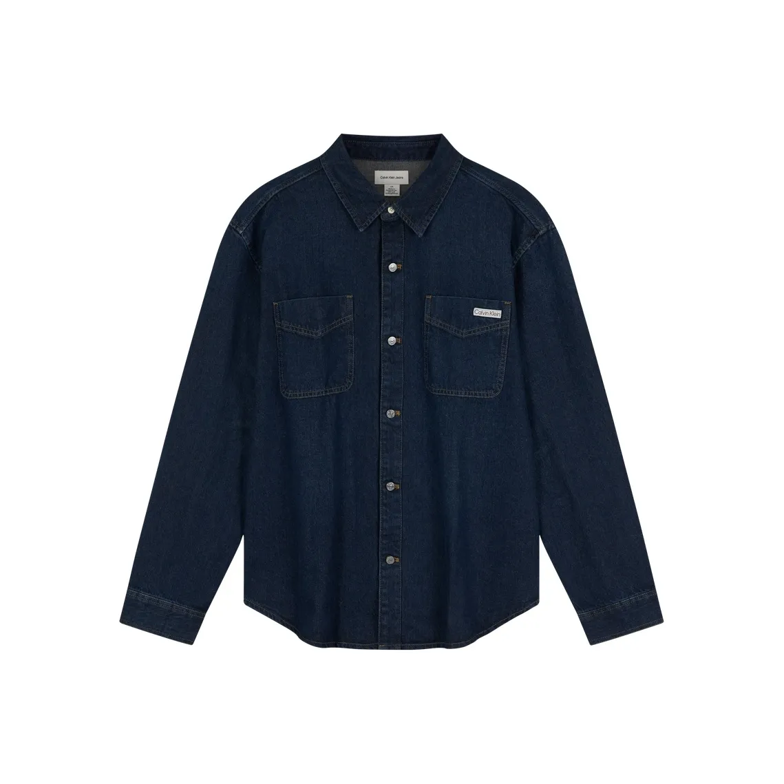 Calvin Klein ZYC Темно-синий деним Мужские рубашки