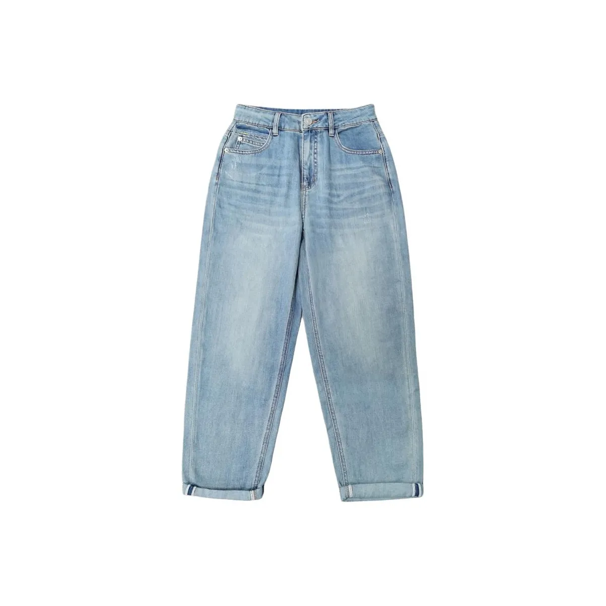 YUNGE Винтаж Свободный крой Карман Маленький Вышивка Конусообразный Джинсы Женские