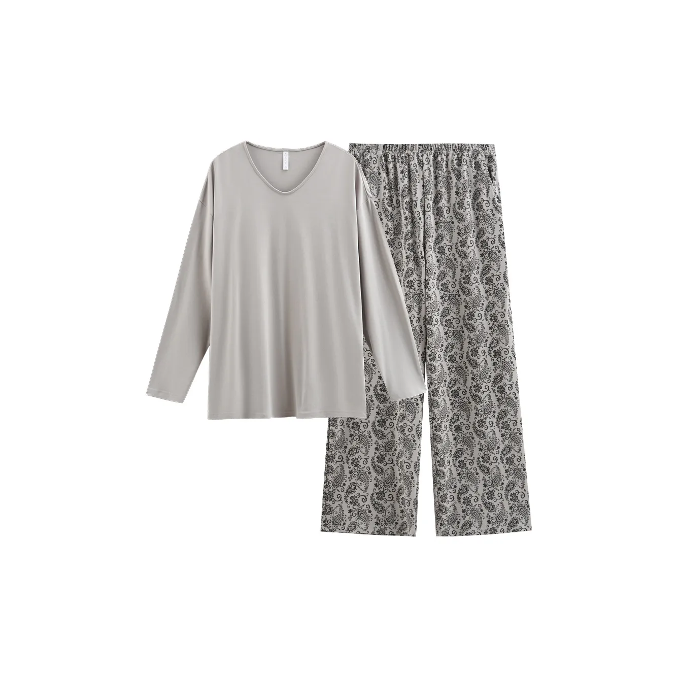 Same Language Пижамный комплект Женские Матовый Серый Богемный Цветочный