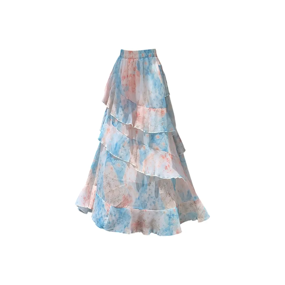 GEZITAI Повседневный Длинный Юбка Женские