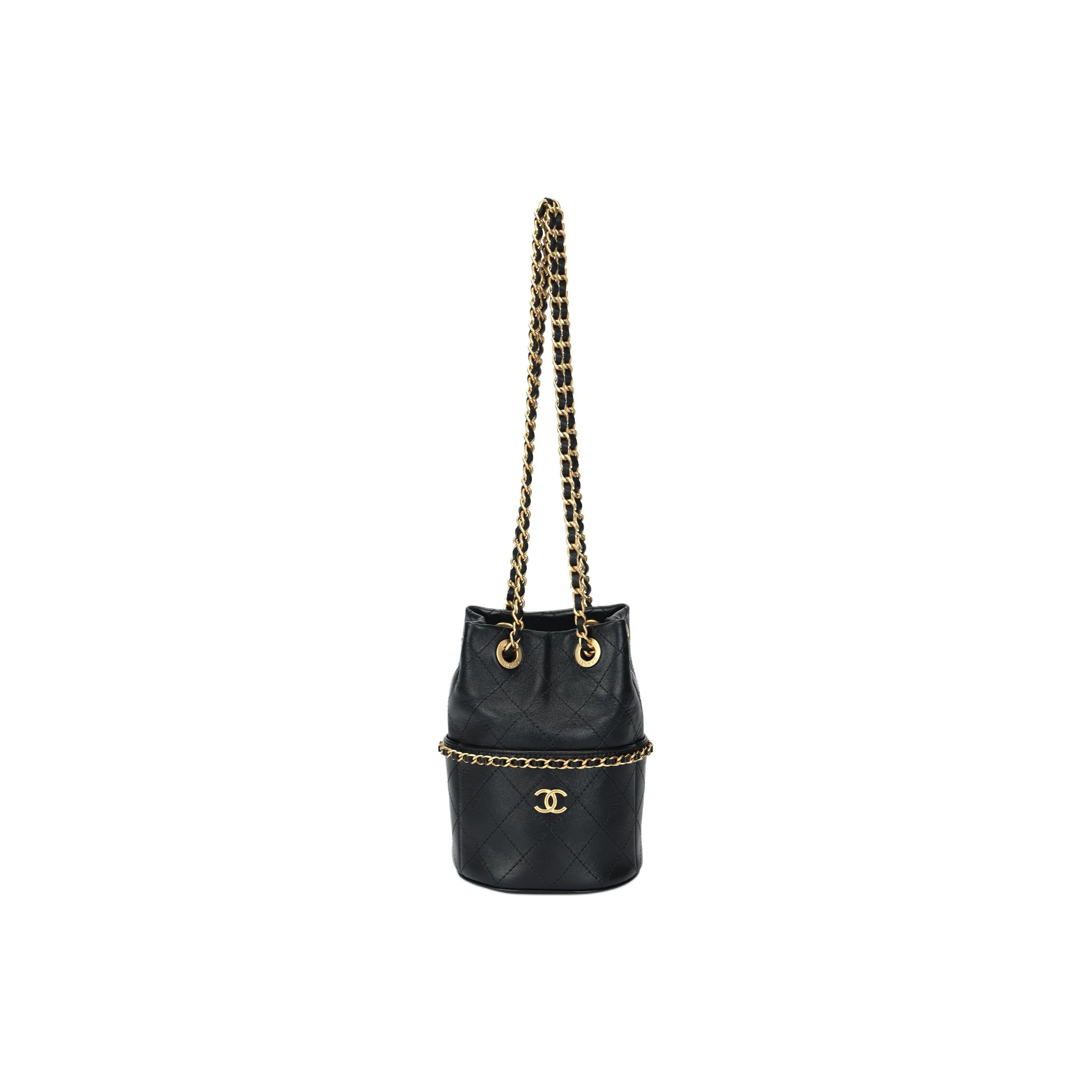 CHANEL Leather Bucket Bags Crossbody Bag, Shoulder Bag Women's Black